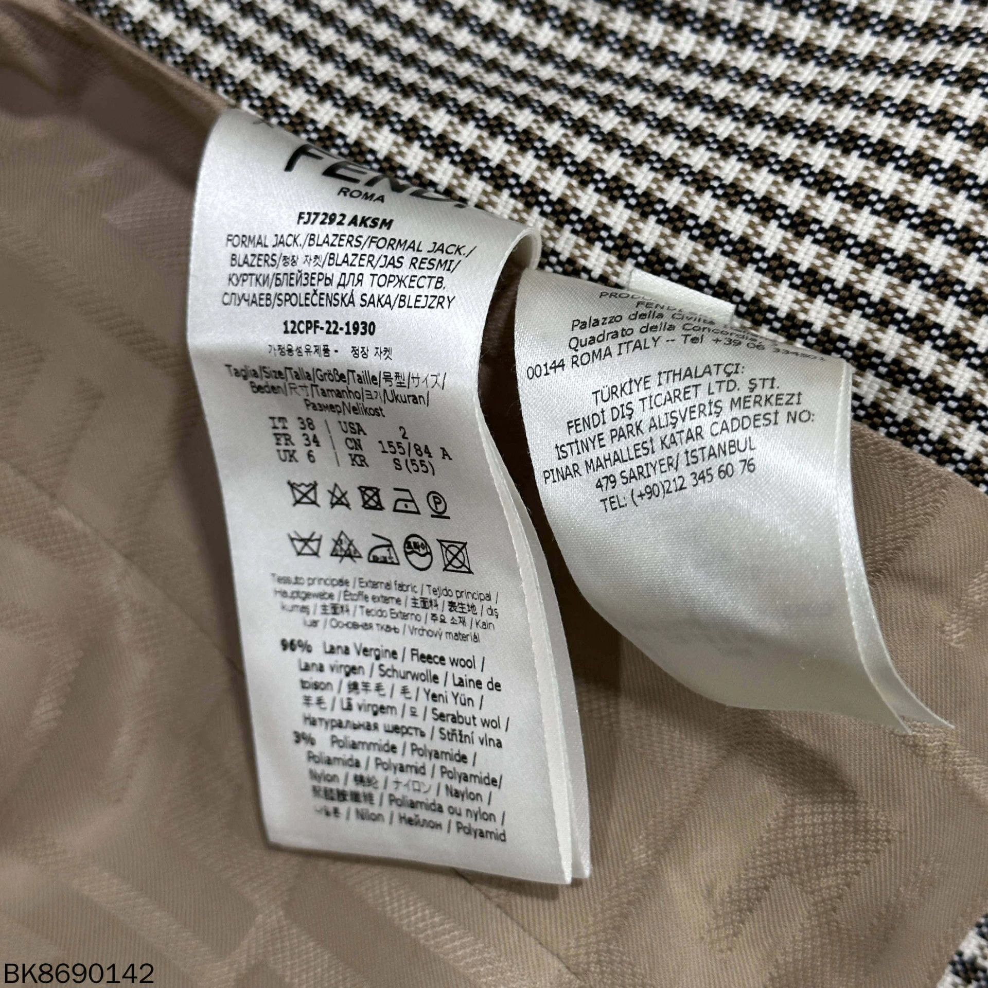 Fendi FENDI houndstooth shoulder-fit jacket Size XS / US 0-2 / IT 36-38 - 5 Thumbnail