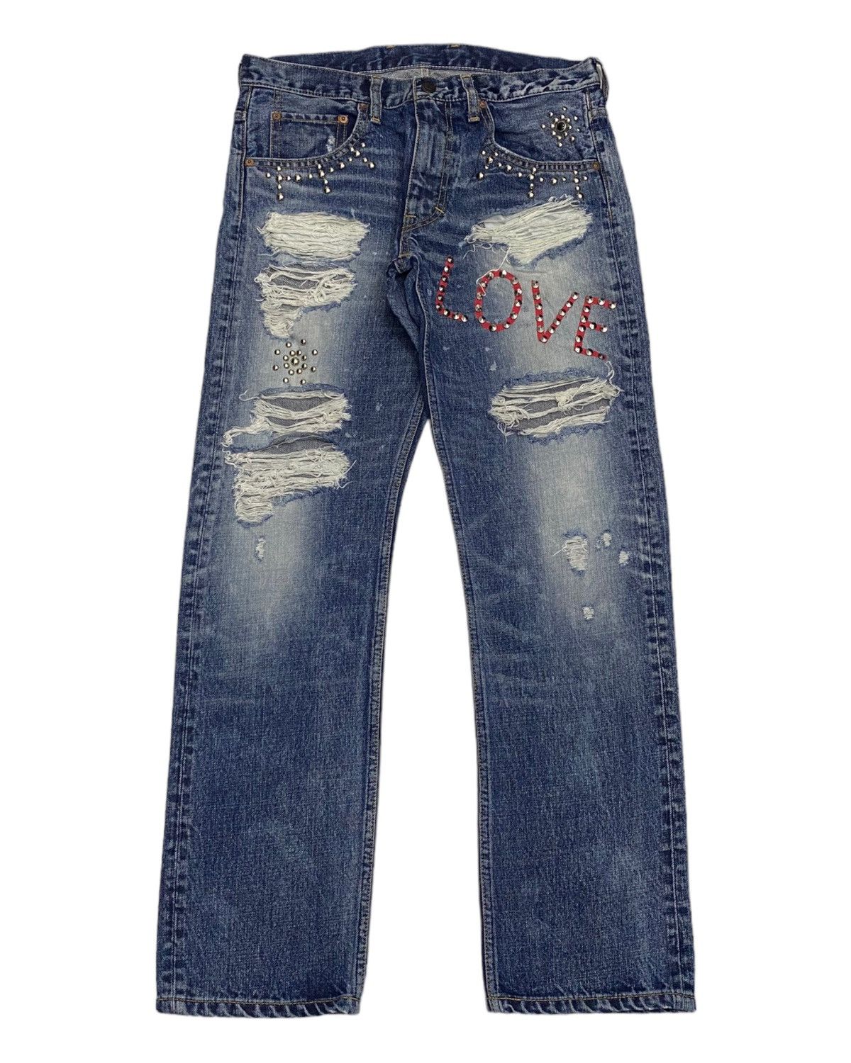 Hysteric Glamour 🔥RNA INC PUNK STUDDED DISTRESS DENIM UNDERCOVER STYLE JEAN Size US 32 / EU 48 - 1 Thumbnail