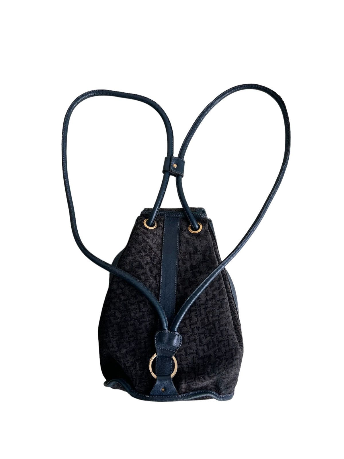Lanvin 1980s Lanvin Paris Monogram Jacquard Hybrid Velvet Backpack Size ONE SIZE - 8 Thumbnail
