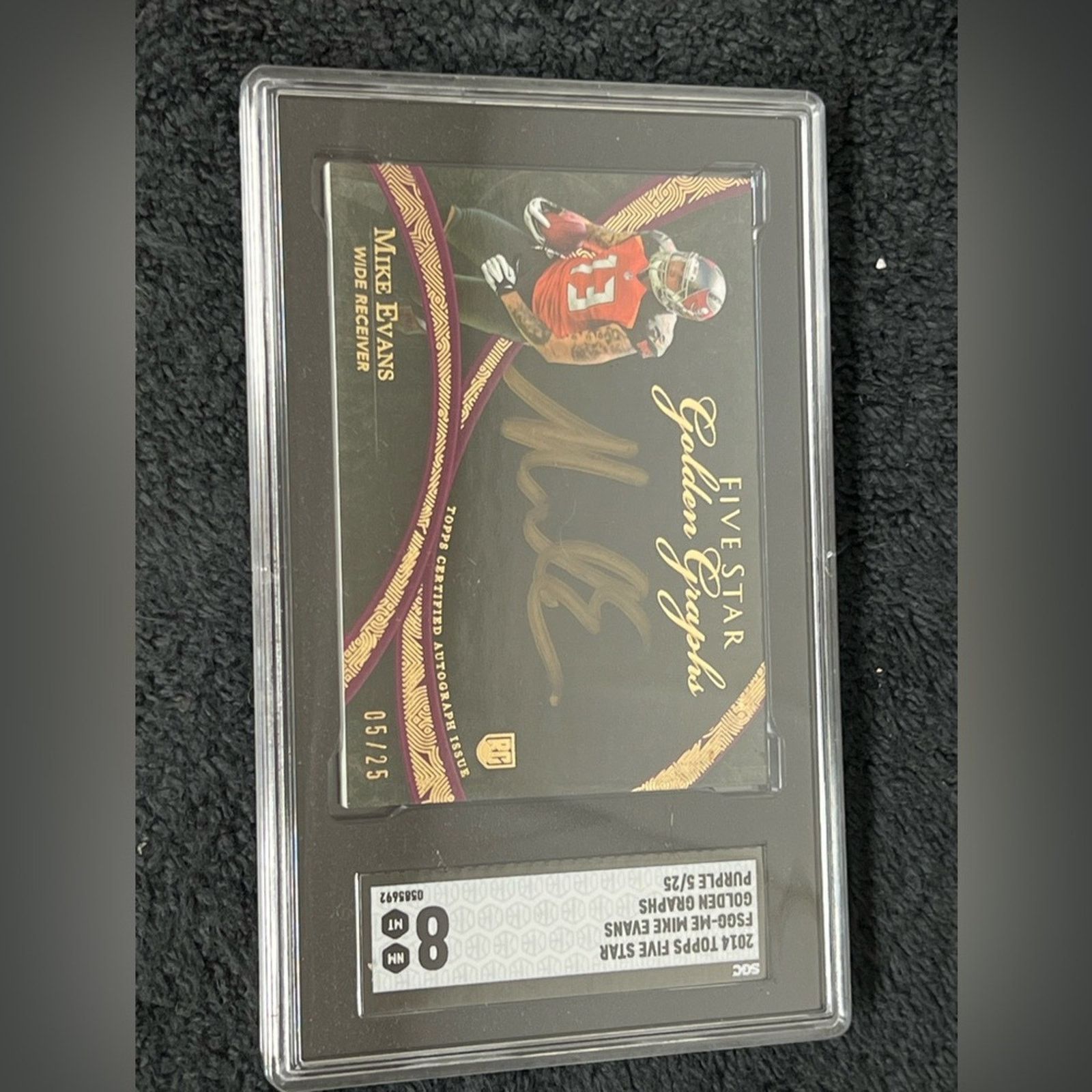 NFL 2014 Topps Five Star MIKE EVANS On Card Rookie Auto 5/25 Size ONE SIZE - 2 Thumbnail