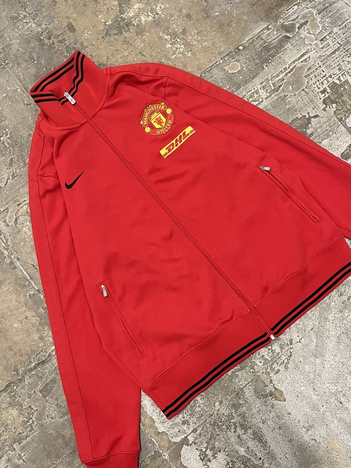 Nike × Vintage Nike Manchester United zip up sweatshirt vintage soccer Size US XL / EU 56 / 4 - 2 Thumbnail