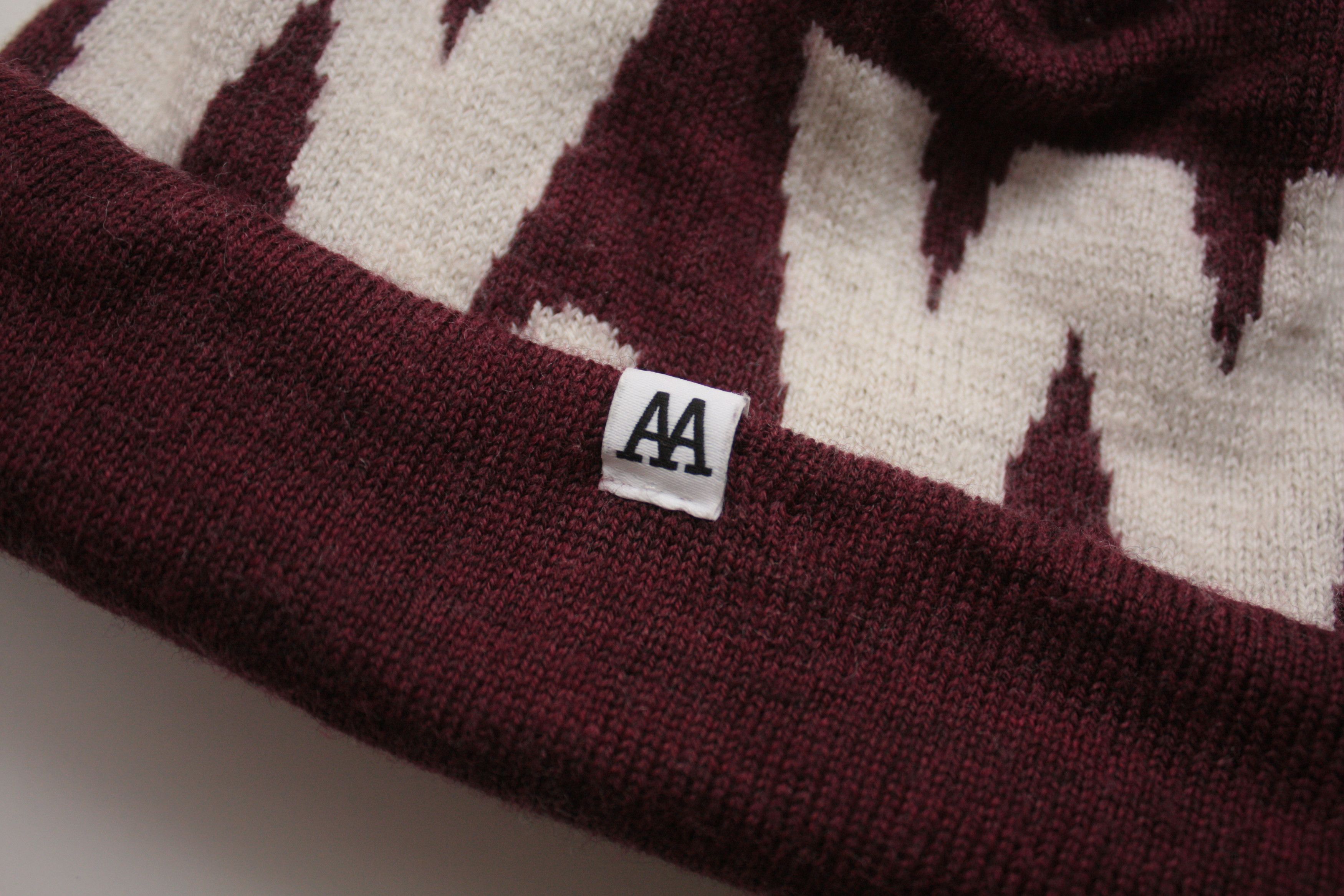 Wood Wood Wood Wood Burgundy Big Logo Merino Wool Beanie Hat Size ONE SIZE - 4 Thumbnail
