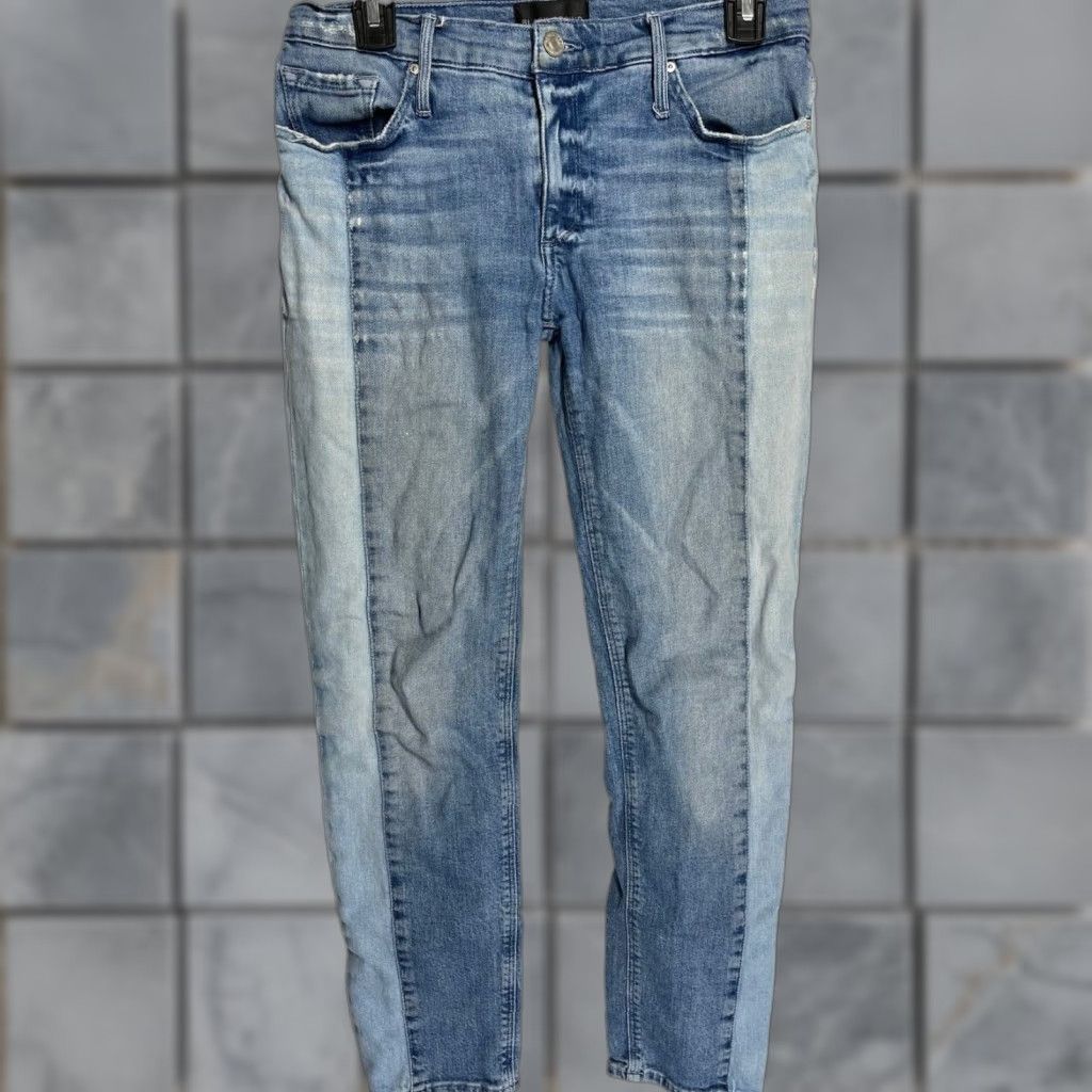Denime VINTAGE Black Orchid Jeans Boyfriend Women Size 25 Blue Two Tone Denim Cotton Mix 5-Pocket Style Boys Womens Size 29" - 1 Thumbnail