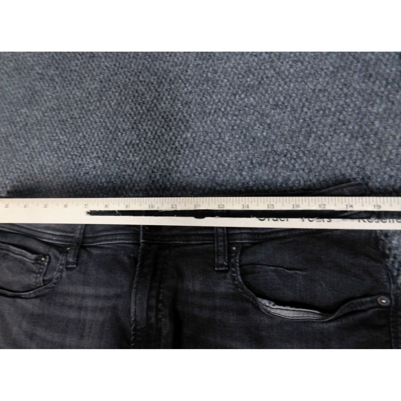 Jack & Jones VINTAGE JACK & JONES Mens Shorts 37 Black Denim Regular Fit 90s Chino Casual Cotton Denim Logo Pockets Boys? Size US 37 - 6 Thumbnail