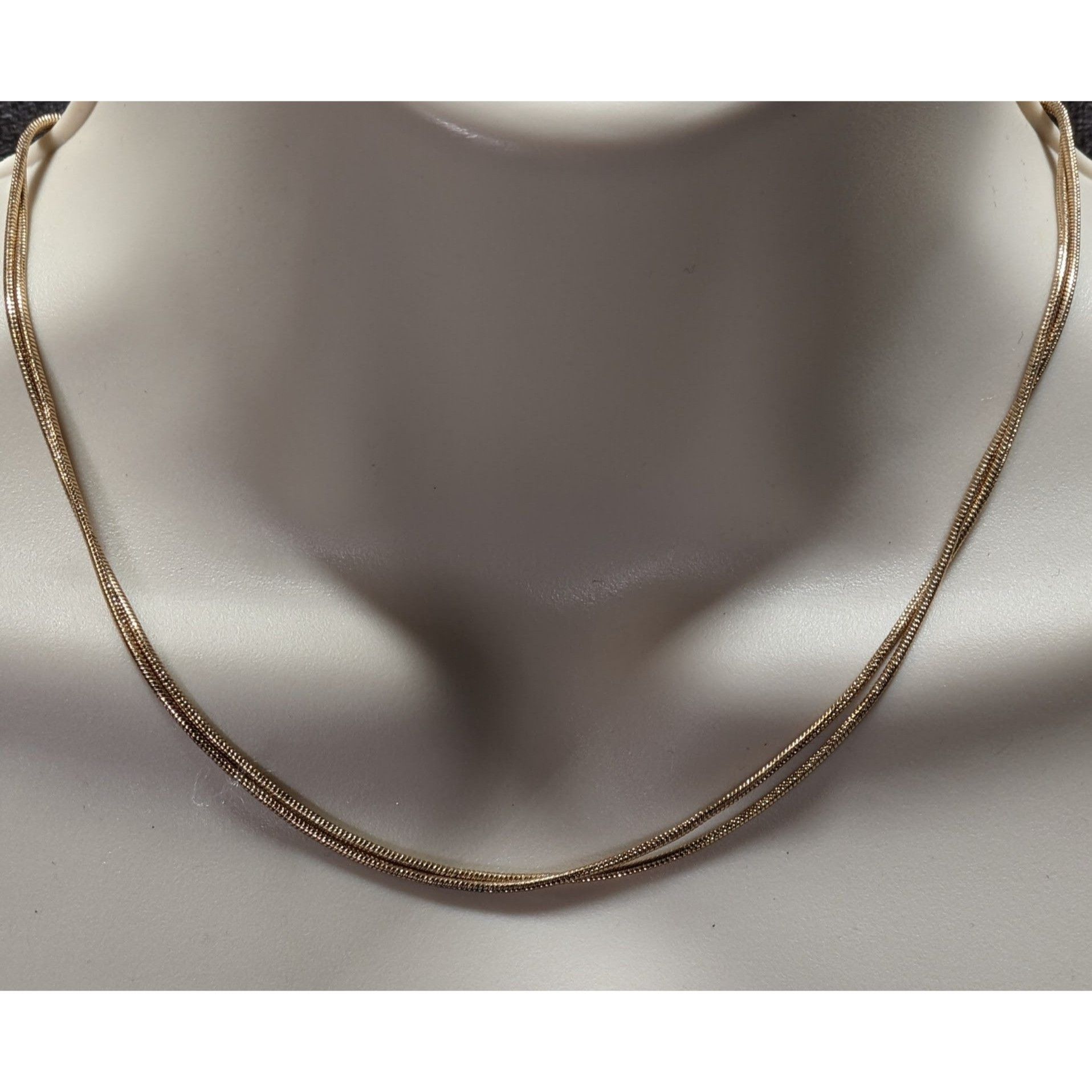 Other Trendy Elegant Gold Tone Snake Chain Double Strand Necklace Size ONE SIZE - 1 Thumbnail