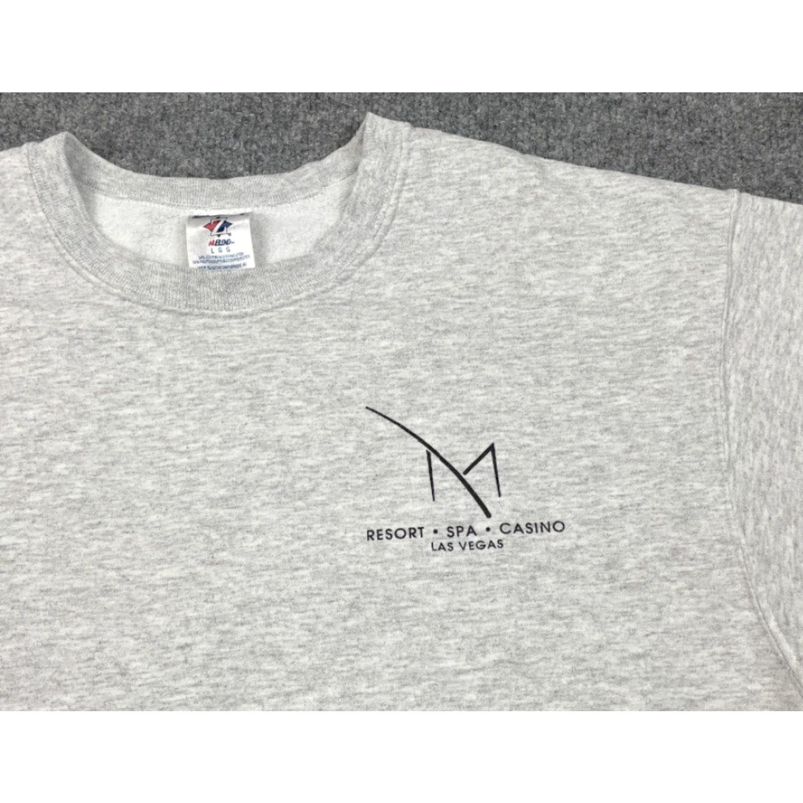 Jerzees VINTAGE Las Vegas M Resort Spa Casino Gray Sweatshirt Logo Pullover Men Large 50-50 Cotton-Polyester Jerzees Size US L / EU 52-54 / 3 - 6 Thumbnail