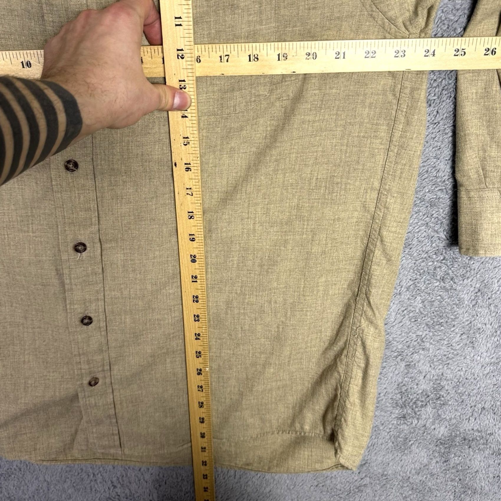 Vintage VINTAGE Viyella Wool Blend Shirt Mens XL Solid Camel Flannel Button-Down Hunt Barn Chore Shirt Mens XL Camel Brown Solid 90s Vintage Mens Size US XL / EU 56 / 4 - 7 Thumbnail
