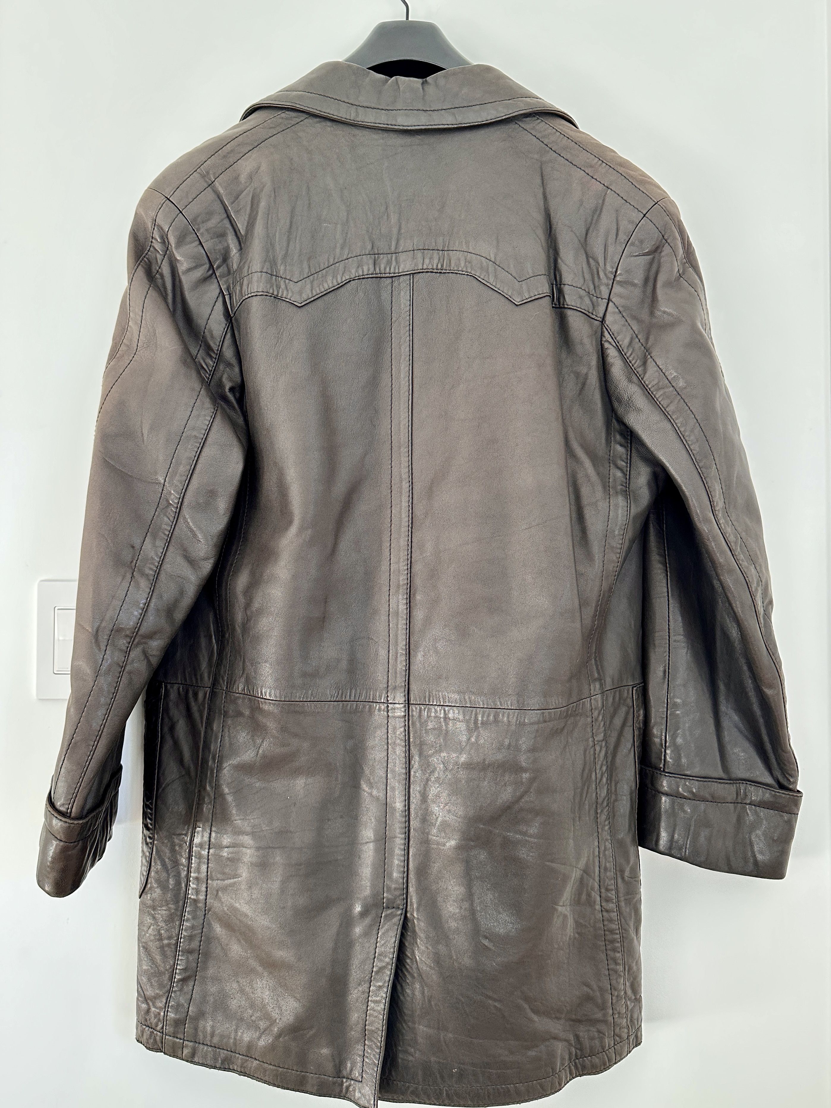 Gucci Men's Gucci Tom Ford Era Pea Coat Jacket Leather AUTHENTIC Size US M / EU 48-50 / 2 - 10 Thumbnail