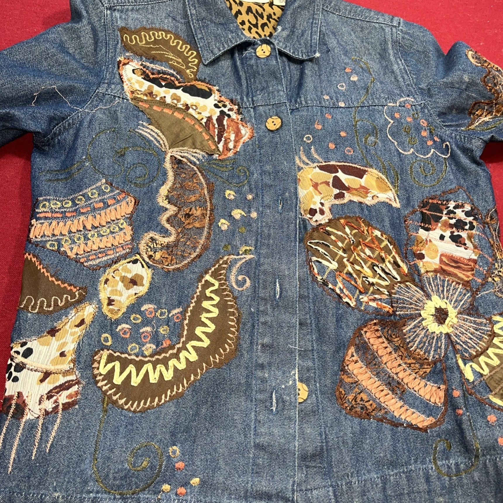 Vintage VINTAGE Breckenridge Denim Jacket Womens Blue Button Up Long Sleeve Floral Embroidered PS Size S / US 4 / IT 40 - 7 Thumbnail