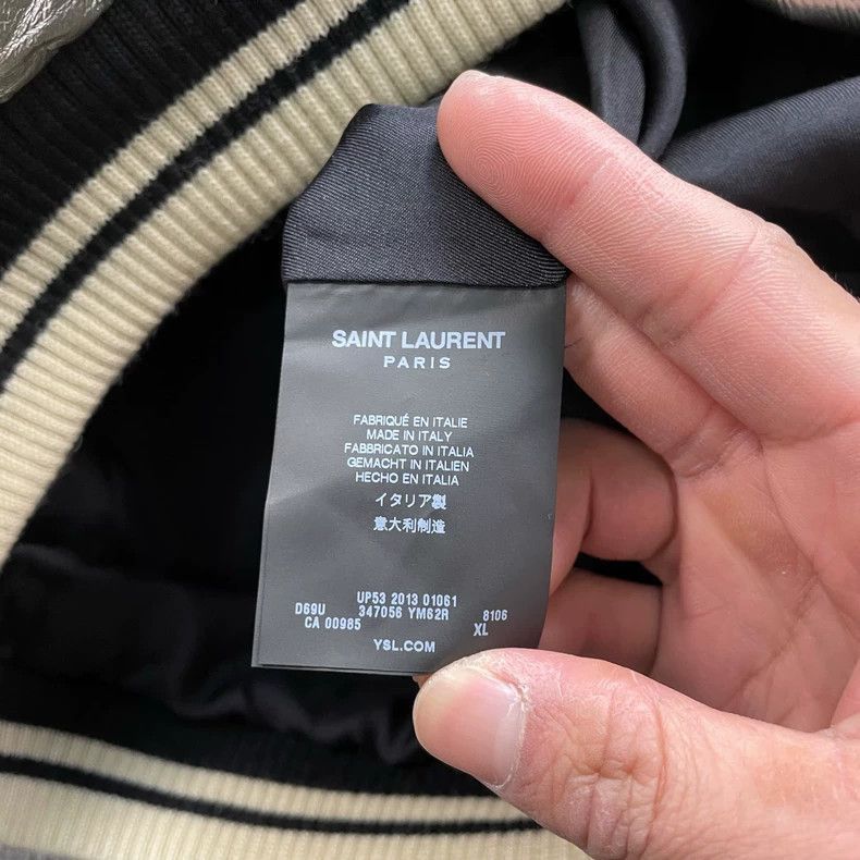 Saint Laurent Paris Saint Laurent Paris Silver Saint Laurent Bomber Jacket in Size US XL / EU 56 / 4 - 4 Thumbnail