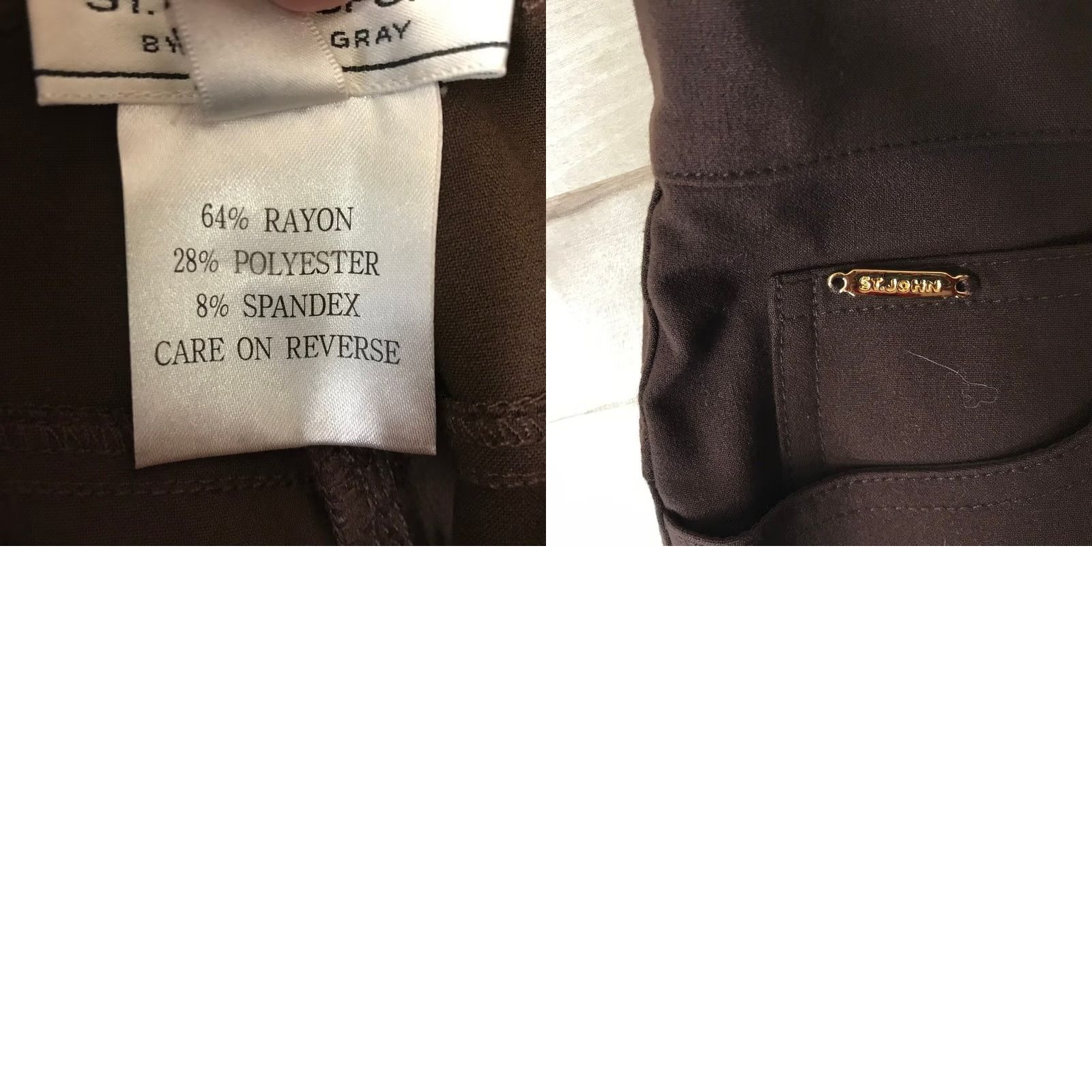Vintage St John Sport by Marie Gray Espresso Brown Straight Leg Trousers Size 2 Size 26" / US 2 / IT 38 - 8 Thumbnail