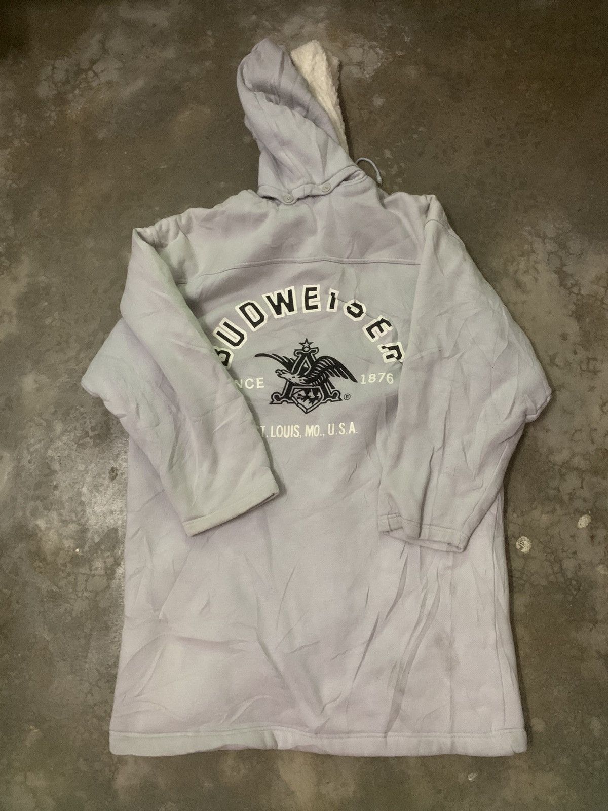 Budweiser × Vintage Budweiser Button Long Jacket With Hooded Size US L / EU 52-54 / 3 - 9 Thumbnail