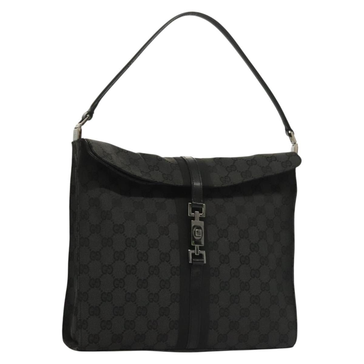 Gucci GUCCI GG Canvas Jackie Shoulder Bag Black Silver 001 3355 Size ONE SIZE - 1 Thumbnail