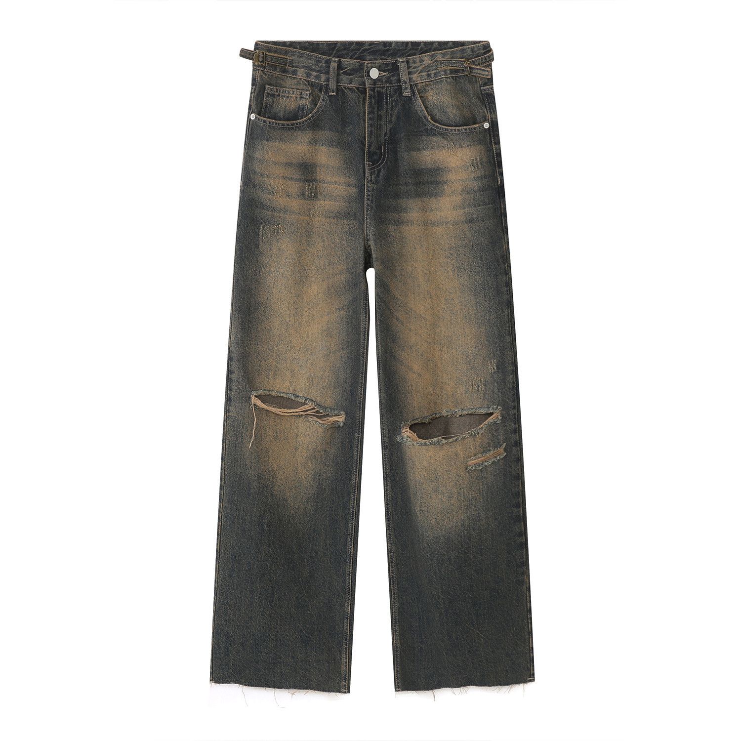 Japanese Brand Retro loose fringed ripped jeans Size US 30 / EU 46 - 5 Thumbnail