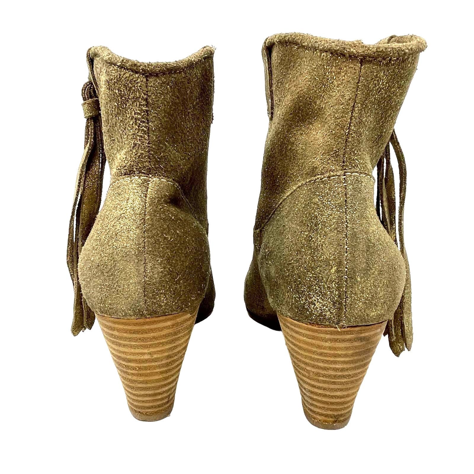 Maje Maje Jaune Gold Suede Ankle Booties Size EU40 US10 UK7 Size US 10 / IT 40 - 7 Thumbnail