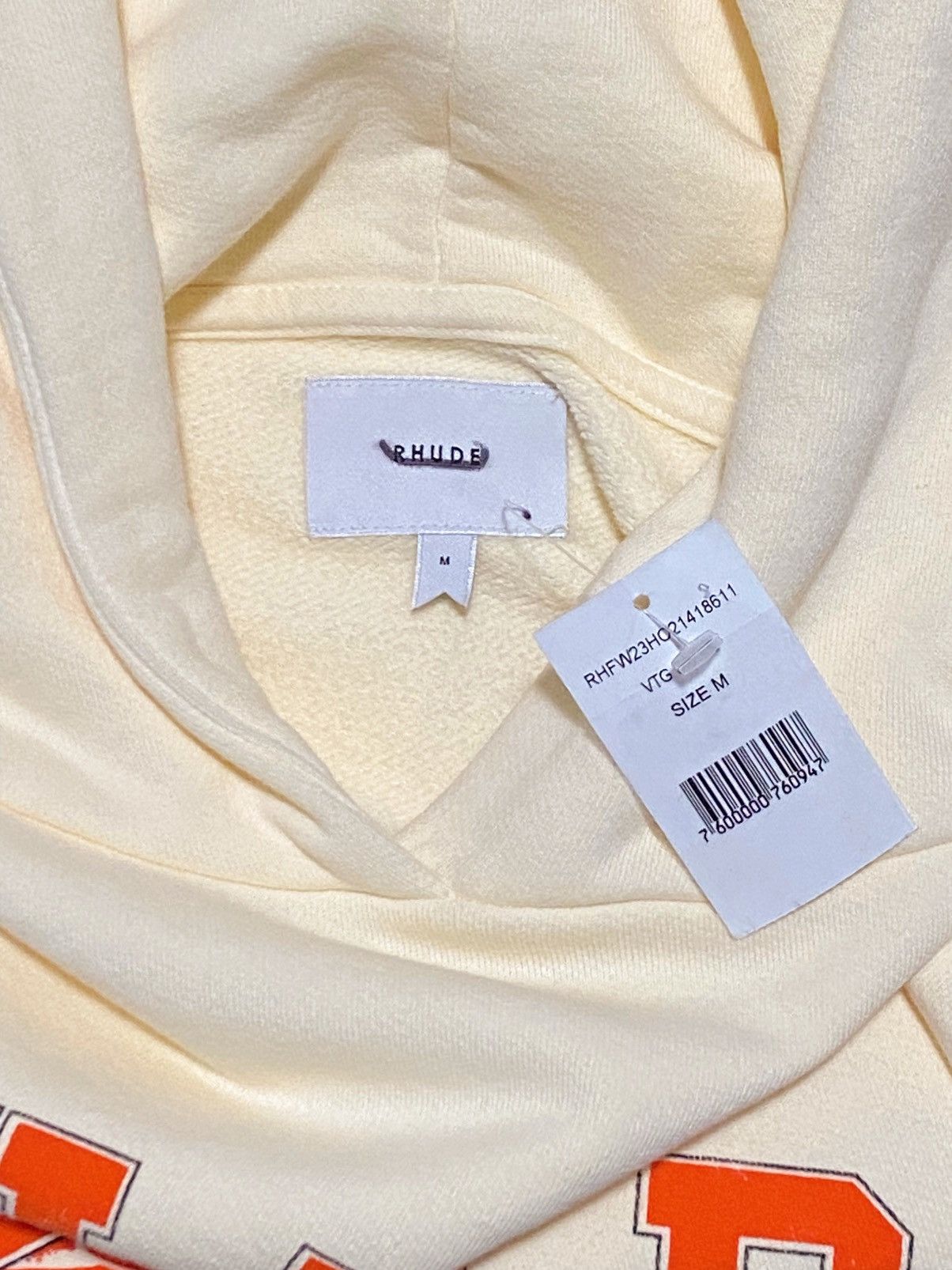 Rhude Rhude Eagles Logo Cotton Hoodie Cream/Orange size M Size US M / EU 48-50 / 2 - 6 Thumbnail