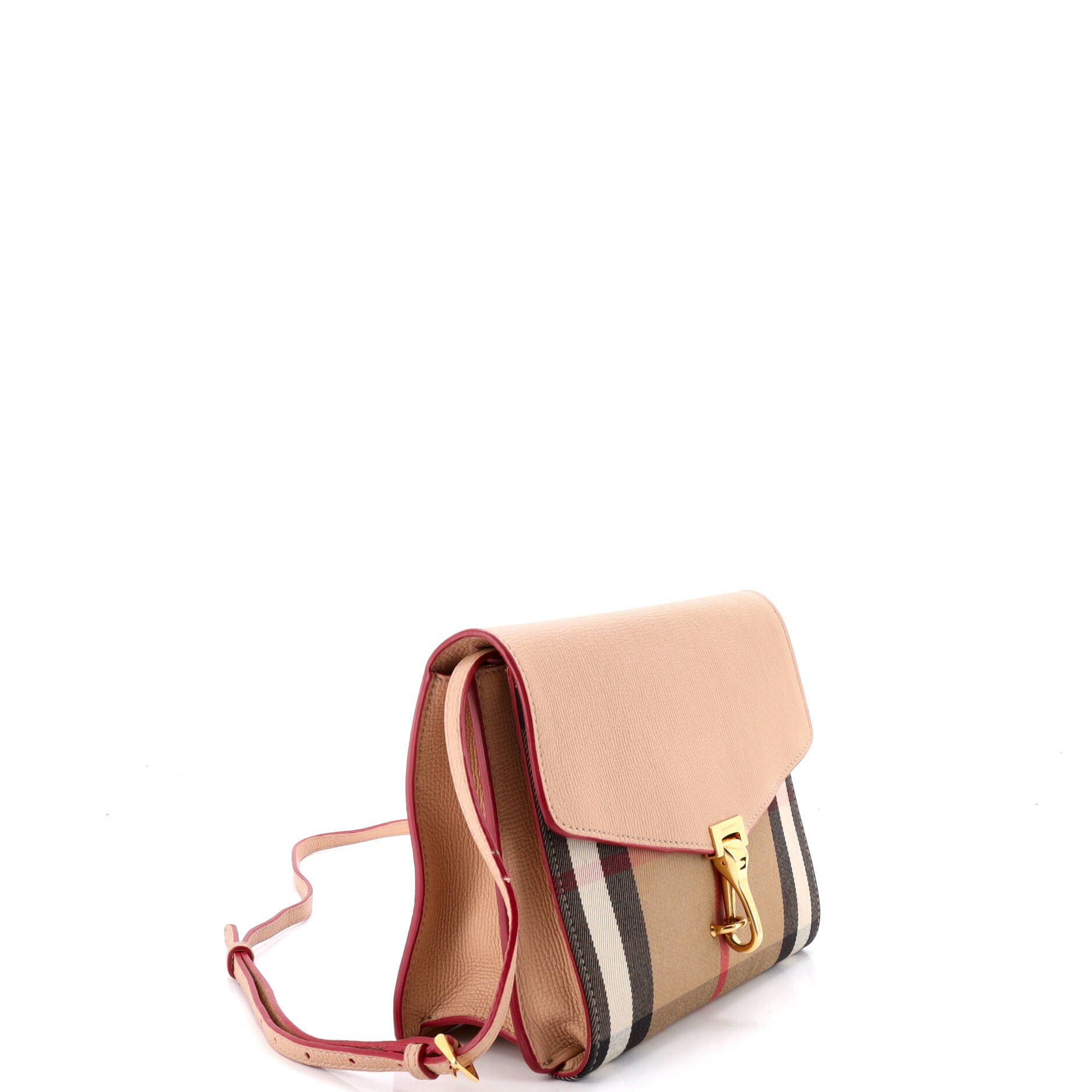 Burberry Macken crossbody bag leather and house check canvas small Size ONE SIZE - 1 Thumbnail