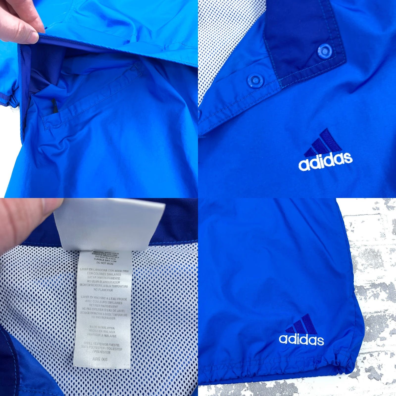 Adidas VINTAGE Adidas Jacket Men Large Blue Pullover Windbreaker Track Snap T Y2K Size US XL / EU 56 / 4 - 8 Thumbnail