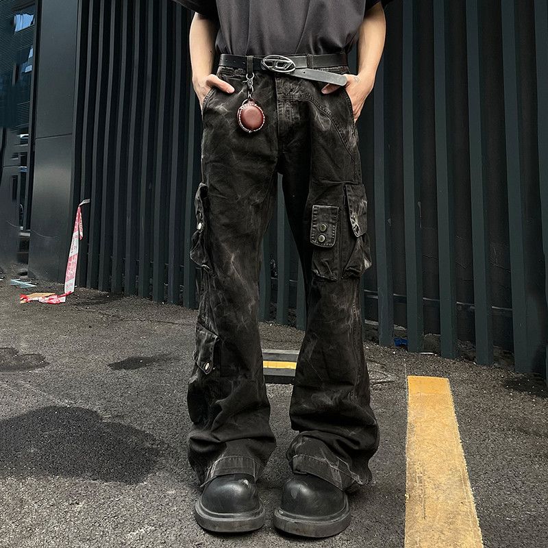 Jean × Vintage Denim Pants Tie-dye Multi-pocket Bootcut Size US 31 - 1 Thumbnail