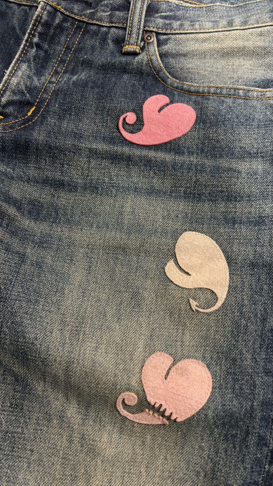 Undercover Undercover AW2005 Arts & Craft Boro Heart Denim Size US 32 / EU 48 - 4 Thumbnail