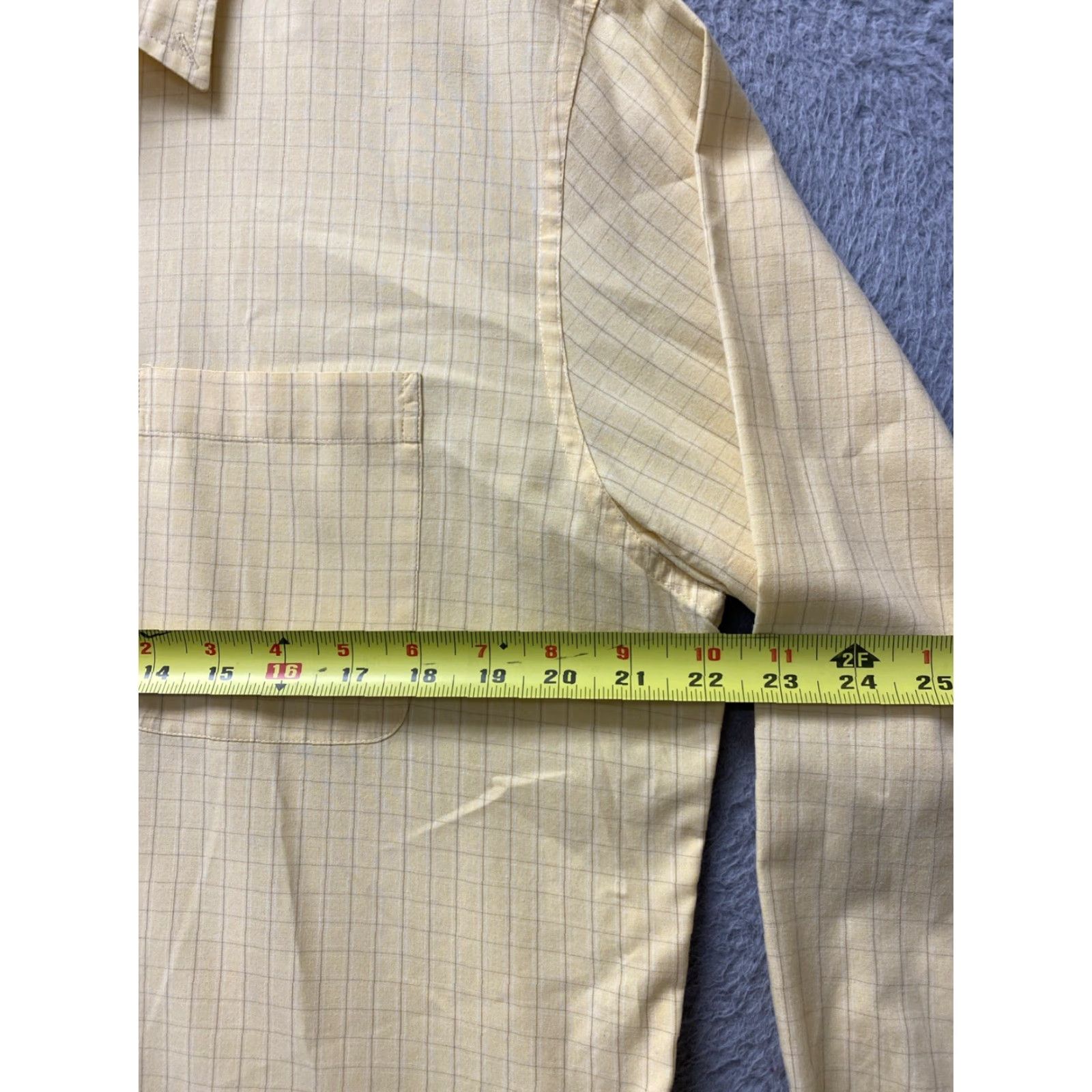 Izod VINTAGE IZOD Men's Casual Button-Down Shirt Long Sleeve Check Cotton M Yellow 90s Mens Size US M / EU 48-50 / 2 - 5 Thumbnail