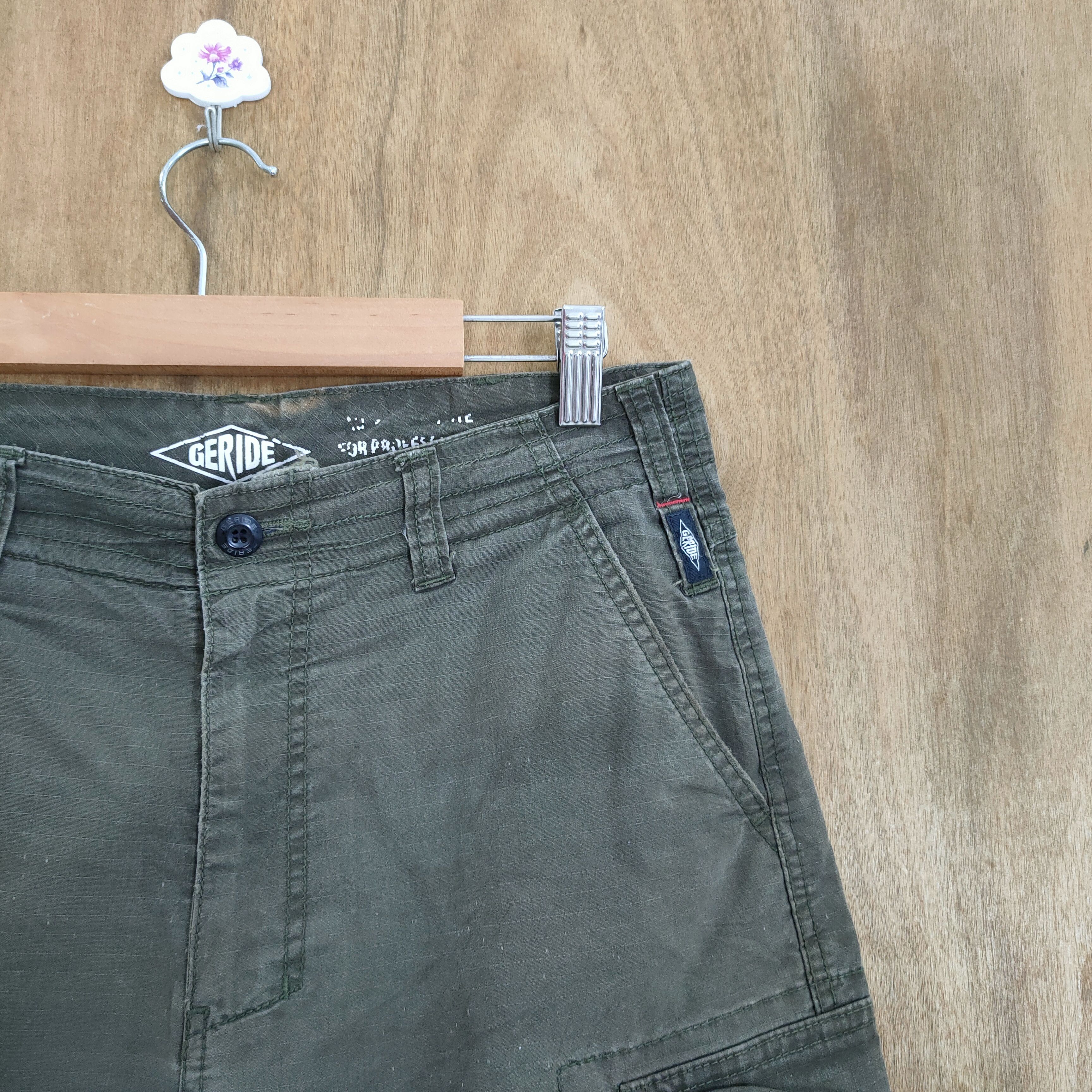 Japanese Brand VINTAGE RIPSTOP GREEN CARGO PANTS Size US 29 - 5 Thumbnail