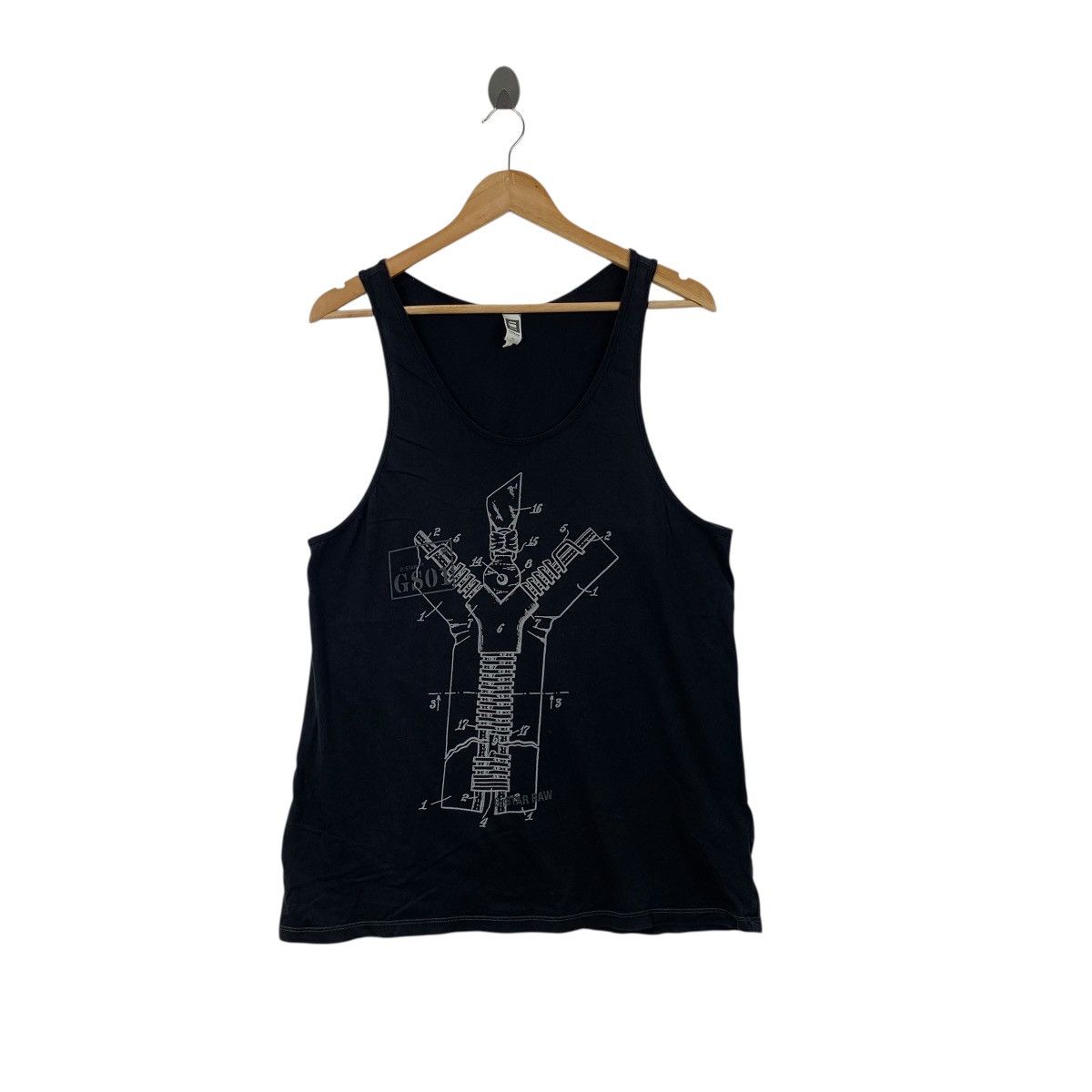 G-Star G STAR RAW Technical Blueprint Zipper Graphic Tee Shirt Tank Size US M / EU 48-50 / 2 - 1 Thumbnail