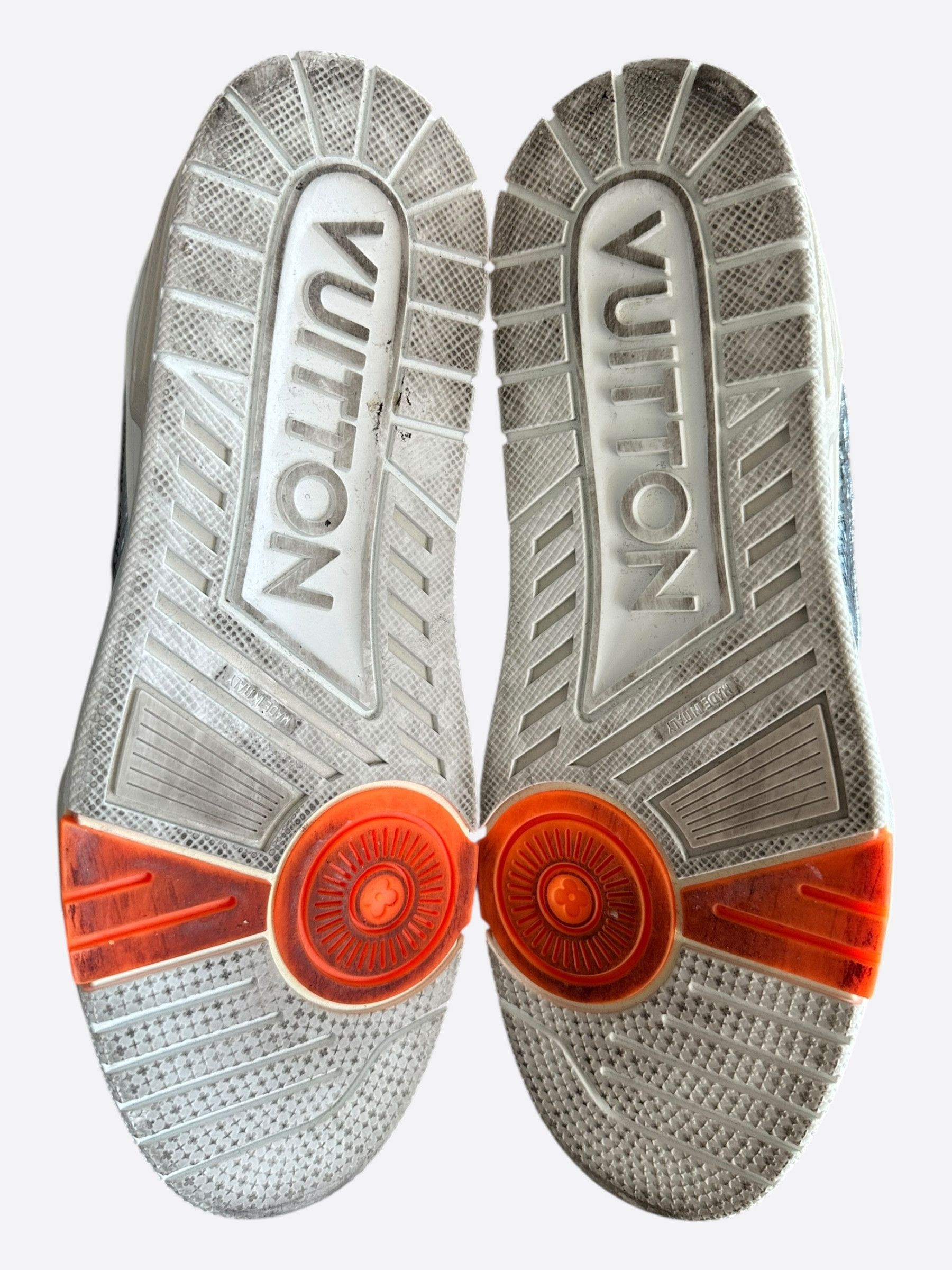 Louis Vuitton Louis Vuitton Silver & Orange Trainers Size US 9 / EU 42 - 7 Thumbnail