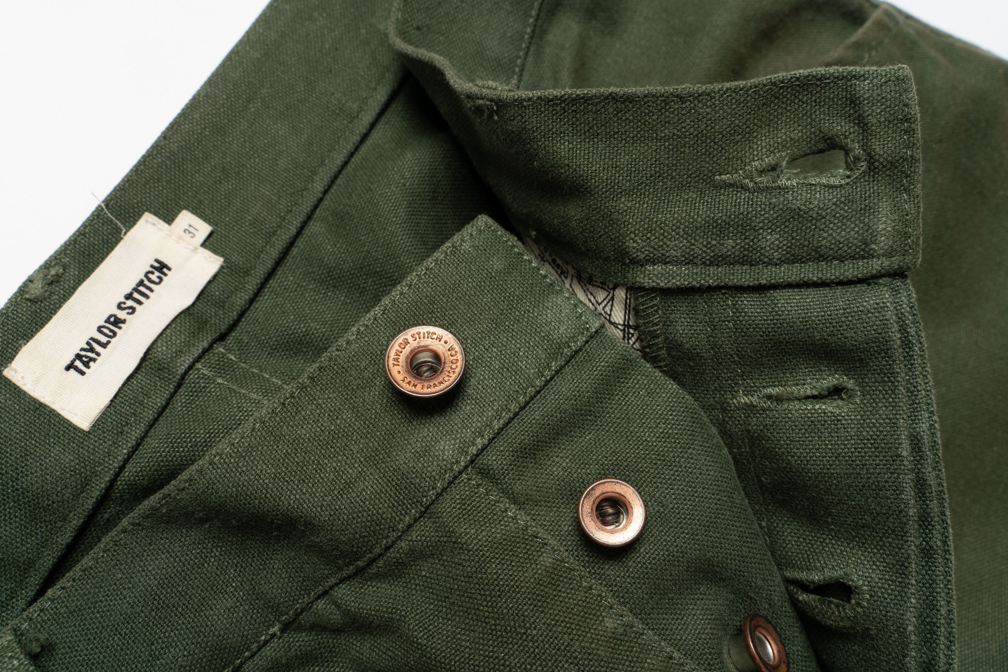 Taylor Stitch 🔵TAYLOR STITCH The Camp Pant Heather Olive Twill Size US 31 - 6 Thumbnail