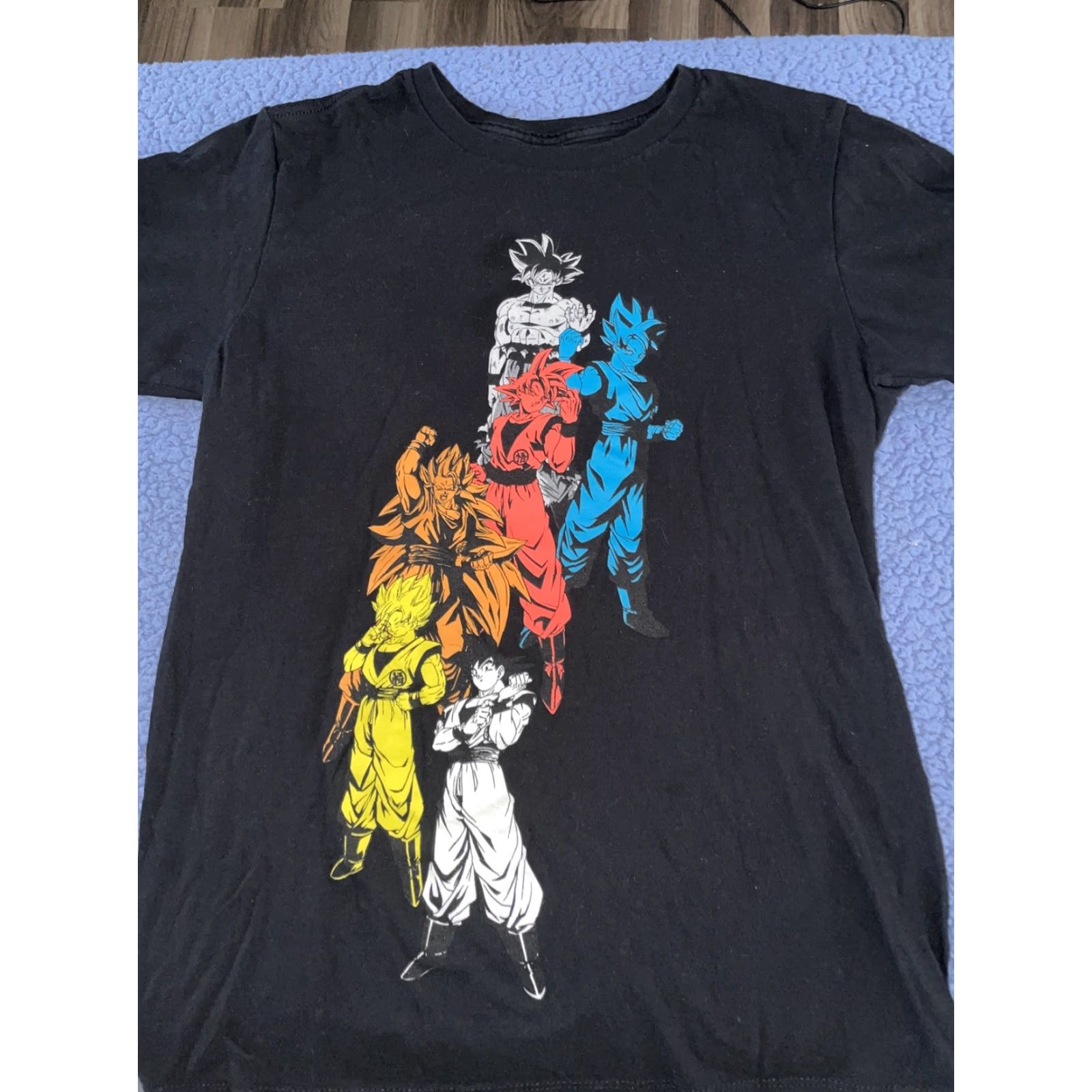 Vintage Dragon Ball Goku Forms T-Shirt Black Small Mens S Short Sleeve Anime Shirt Size US S / EU 44-46 / 1 - 2 Thumbnail