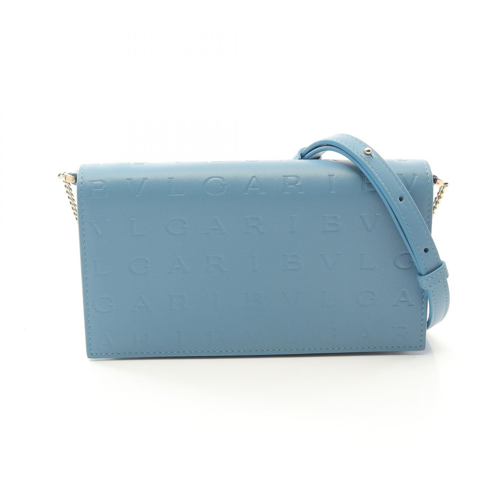 Bvlgari Bvlgari Infiniteum Chain Wallet Leather Light Blue Size ONE SIZE - 1 Thumbnail