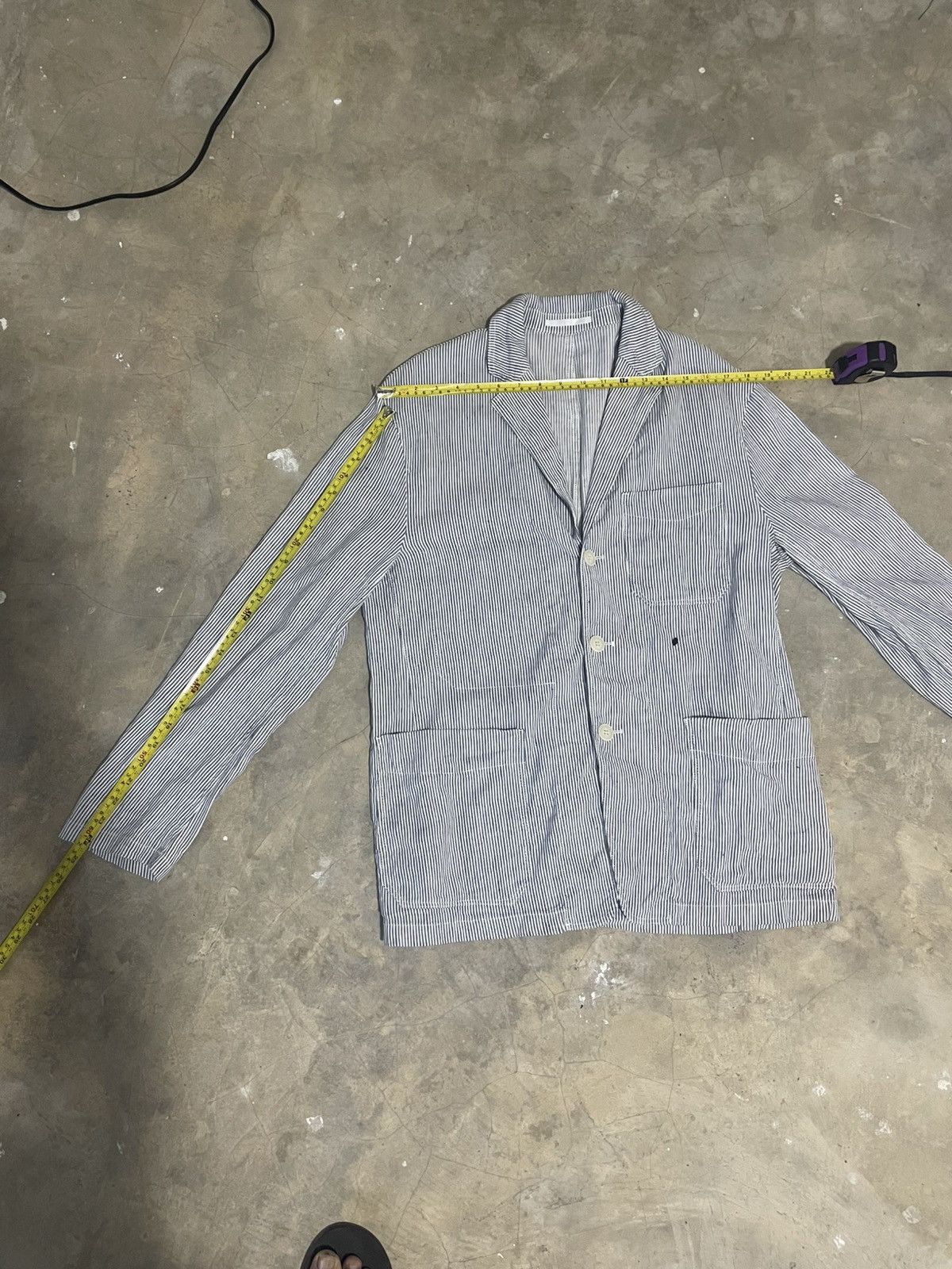 Japanese Brand × Uniqlo vintage y2k uniqlo hickory stripe light utility chore jacket Size US L / EU 52-54 / 3 - 6 Thumbnail