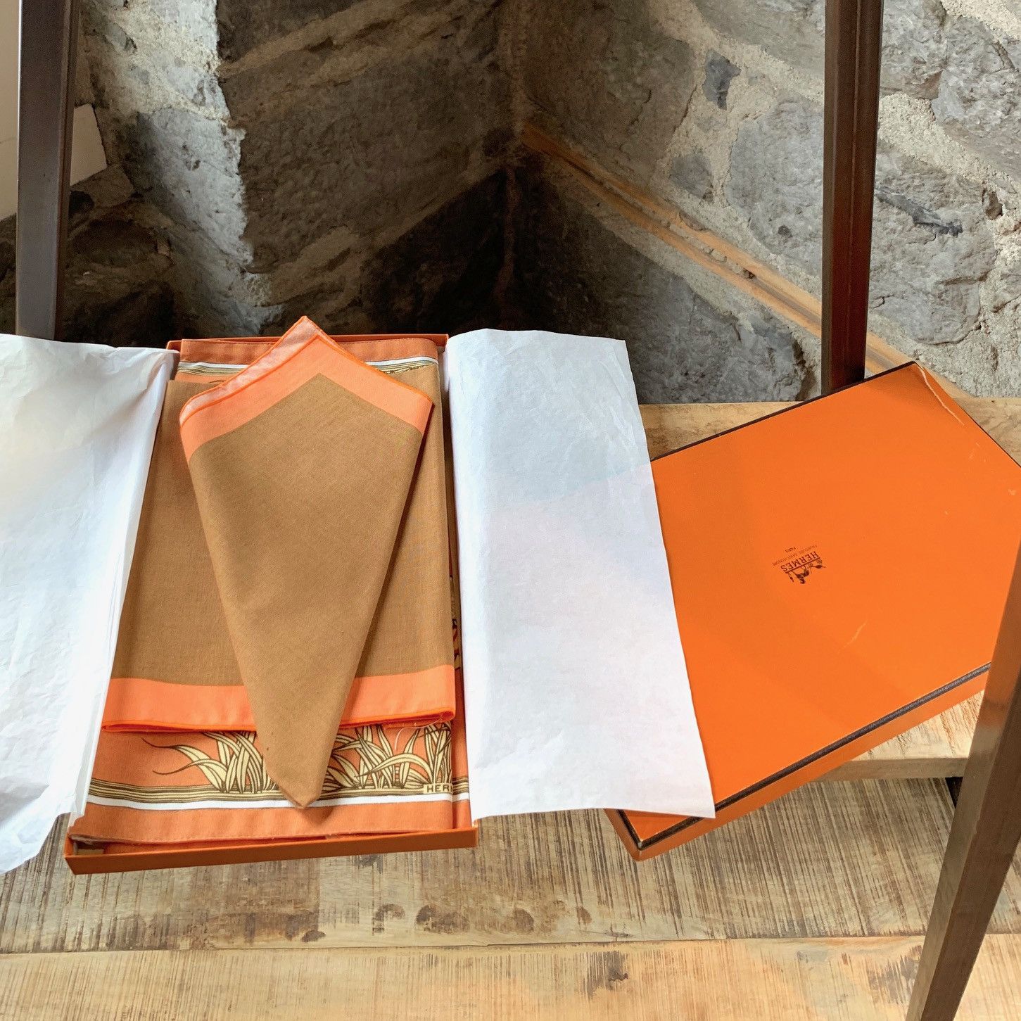 Hermes Hermès Set of 2 Bird Print Placemats & Brown Orange Napkins Size ONE SIZE - 8 Thumbnail