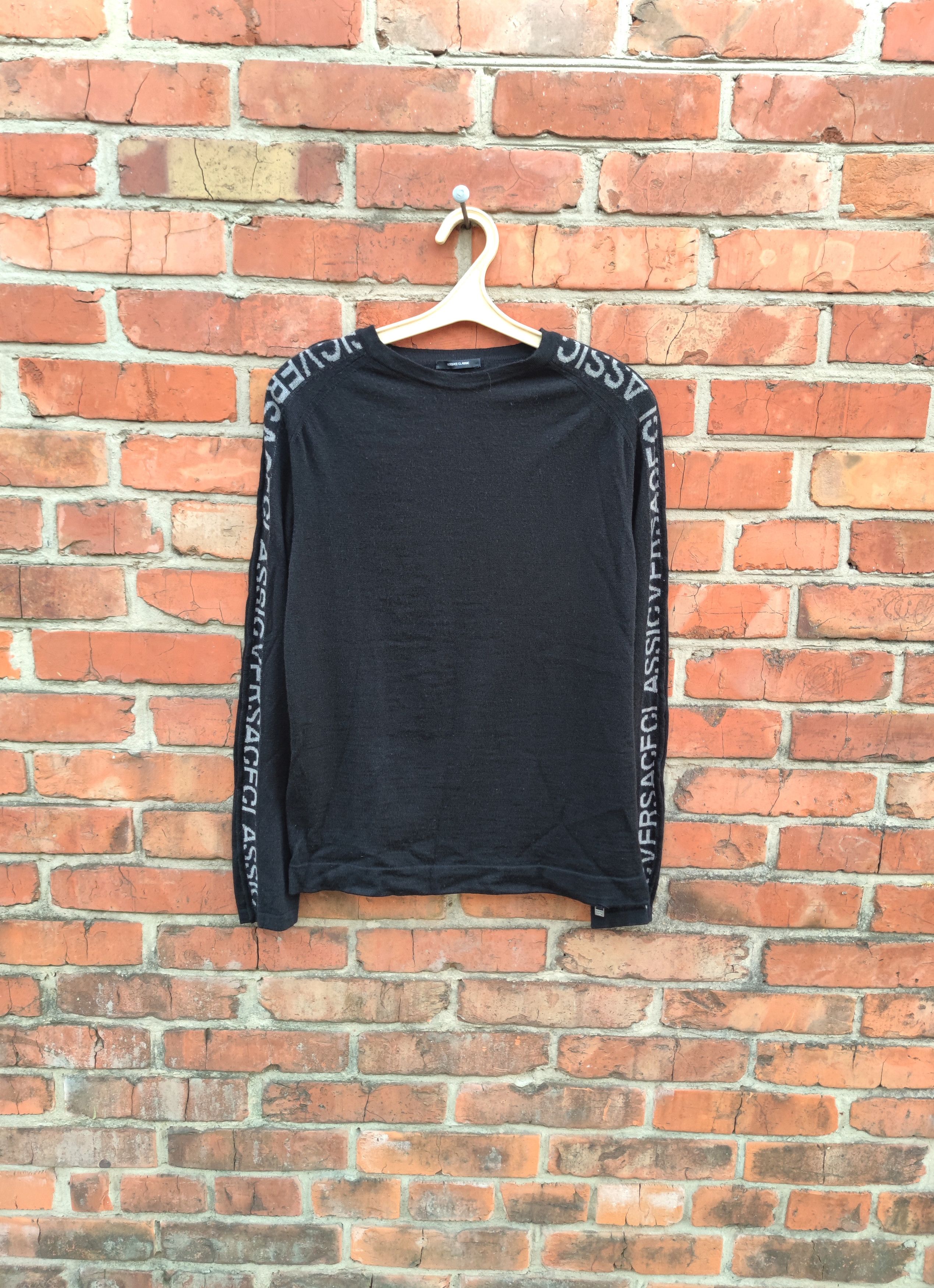 Versace Versace mens black lightweight wool sweater embroidered Size US M / EU 48-50 / 2 - 5 Thumbnail