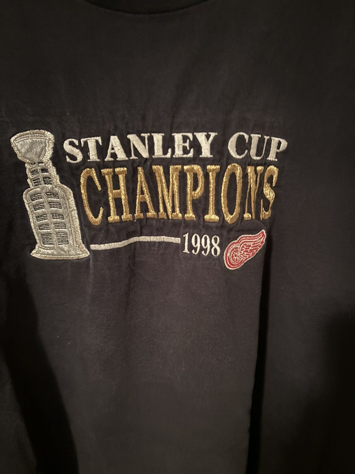 NHL × Vintage Detroit Red Wings 1998 championship T-shirt embroidered Size US XL / EU 56 / 4 - 2 Thumbnail