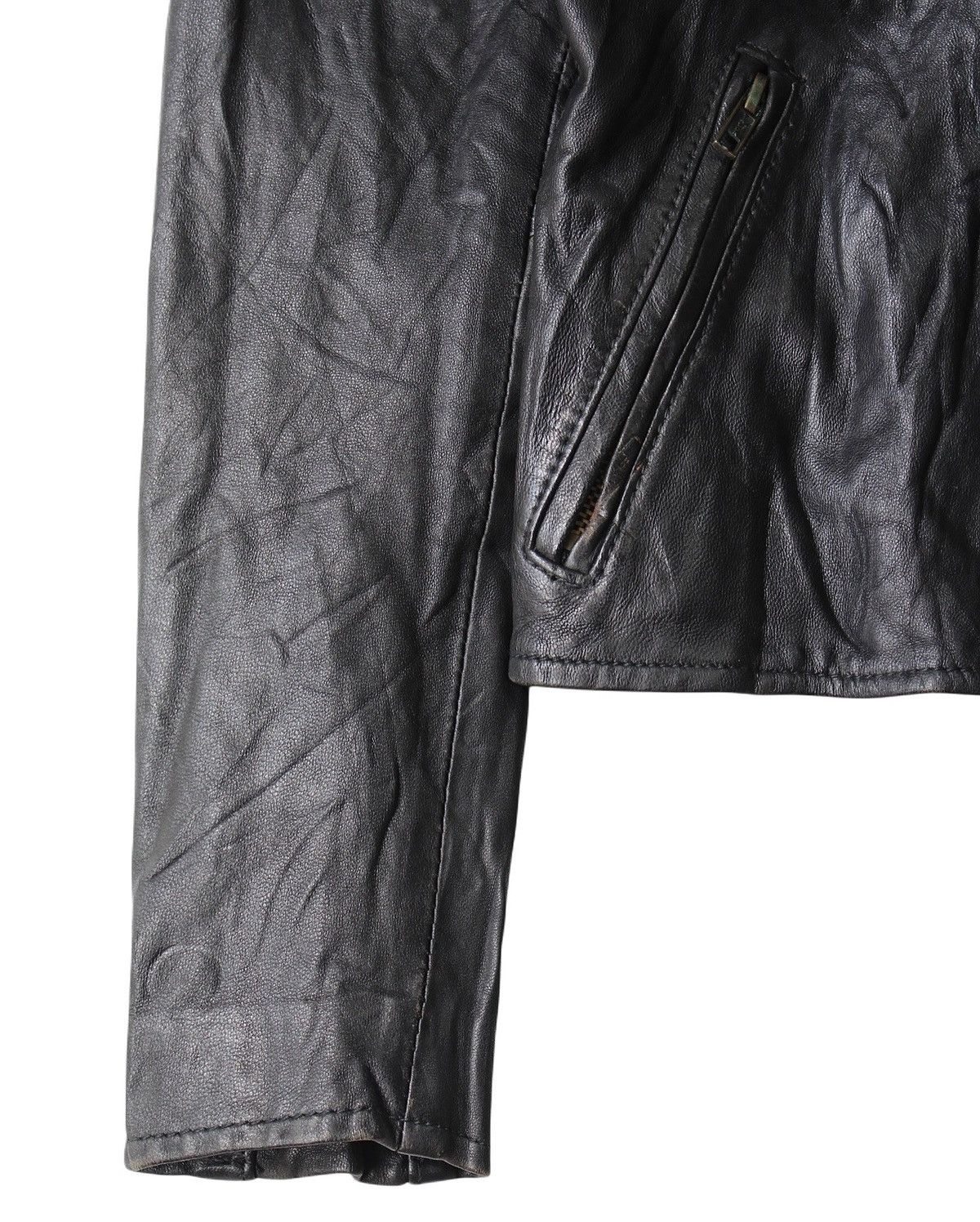 If Six Was Nine 2010S LEVI’S MADE & CRAFTED BLACK LAMBSKIN BIKER JACKET Size S / US 4 / IT 40 - 4 Thumbnail