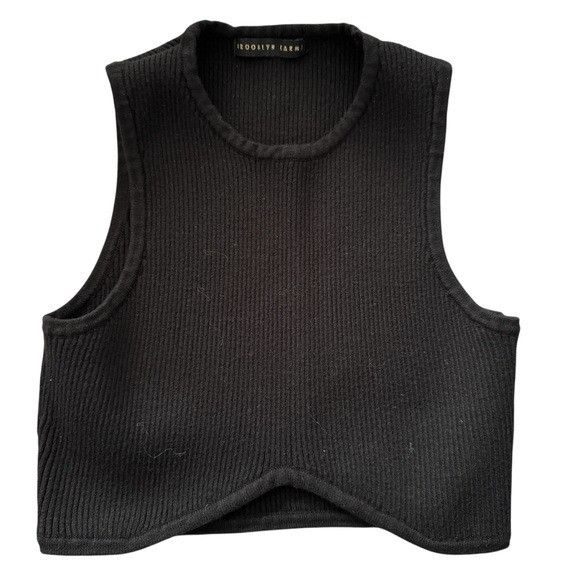 Other Brooklyn Karma Black Cropped Cashmere Blend Knit Tank Top Sz Size S / US 4 / IT 40 - 1 Thumbnail