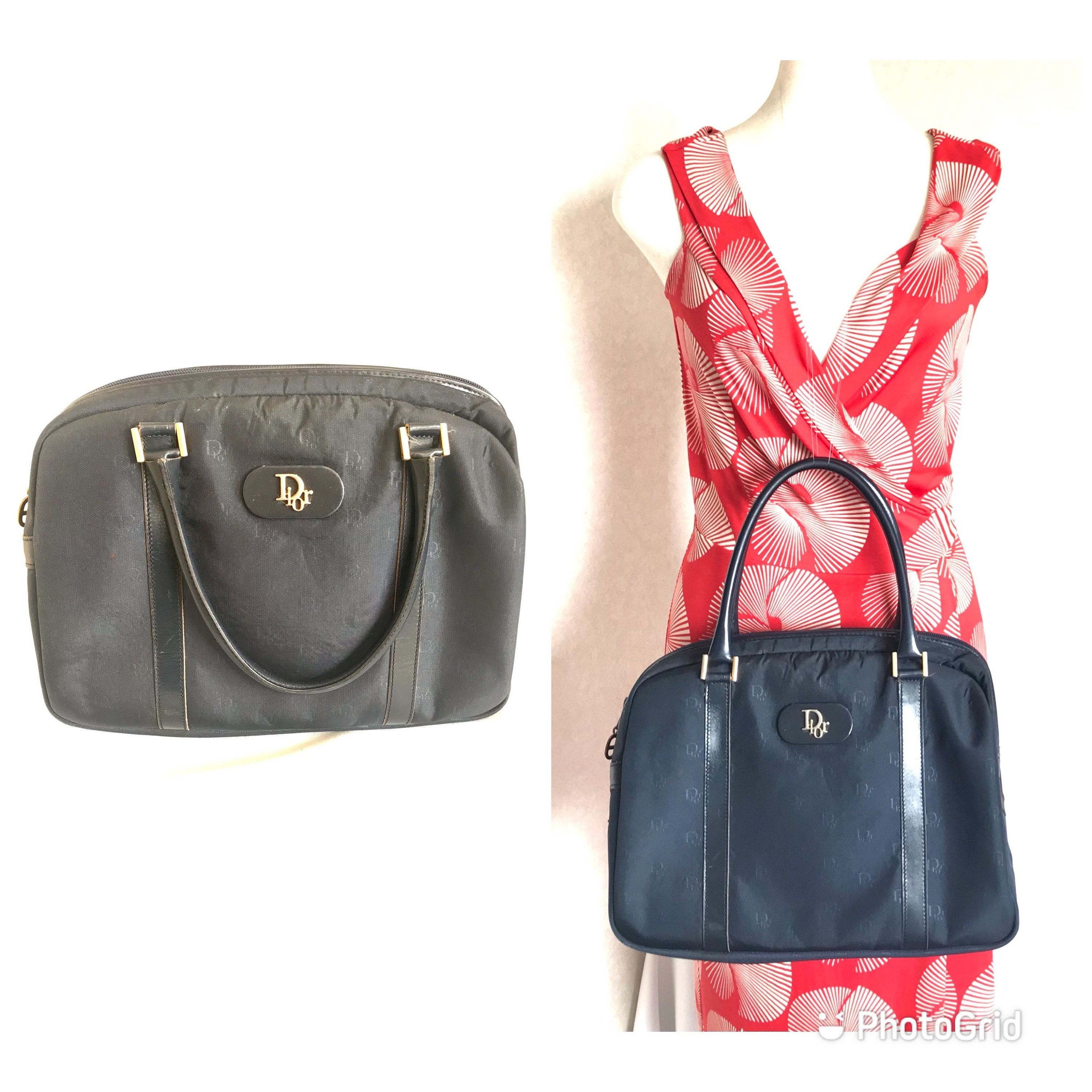 Dior Vintage Christian Dior navy handbag with logo jacquard nylon Size ONE SIZE - 10 Thumbnail