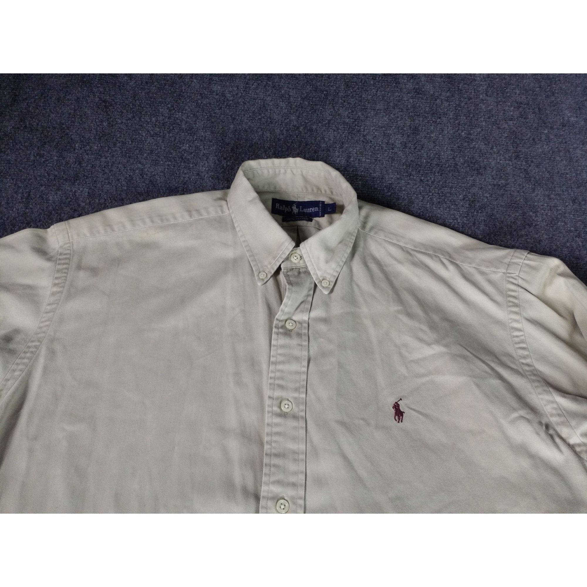 Polo Ralph Lauren Polo Ralph Lauren Button Up Shirt Men Sz L Khaki Cotton Long Size US L / EU 52-54 / 3 - 2 Thumbnail