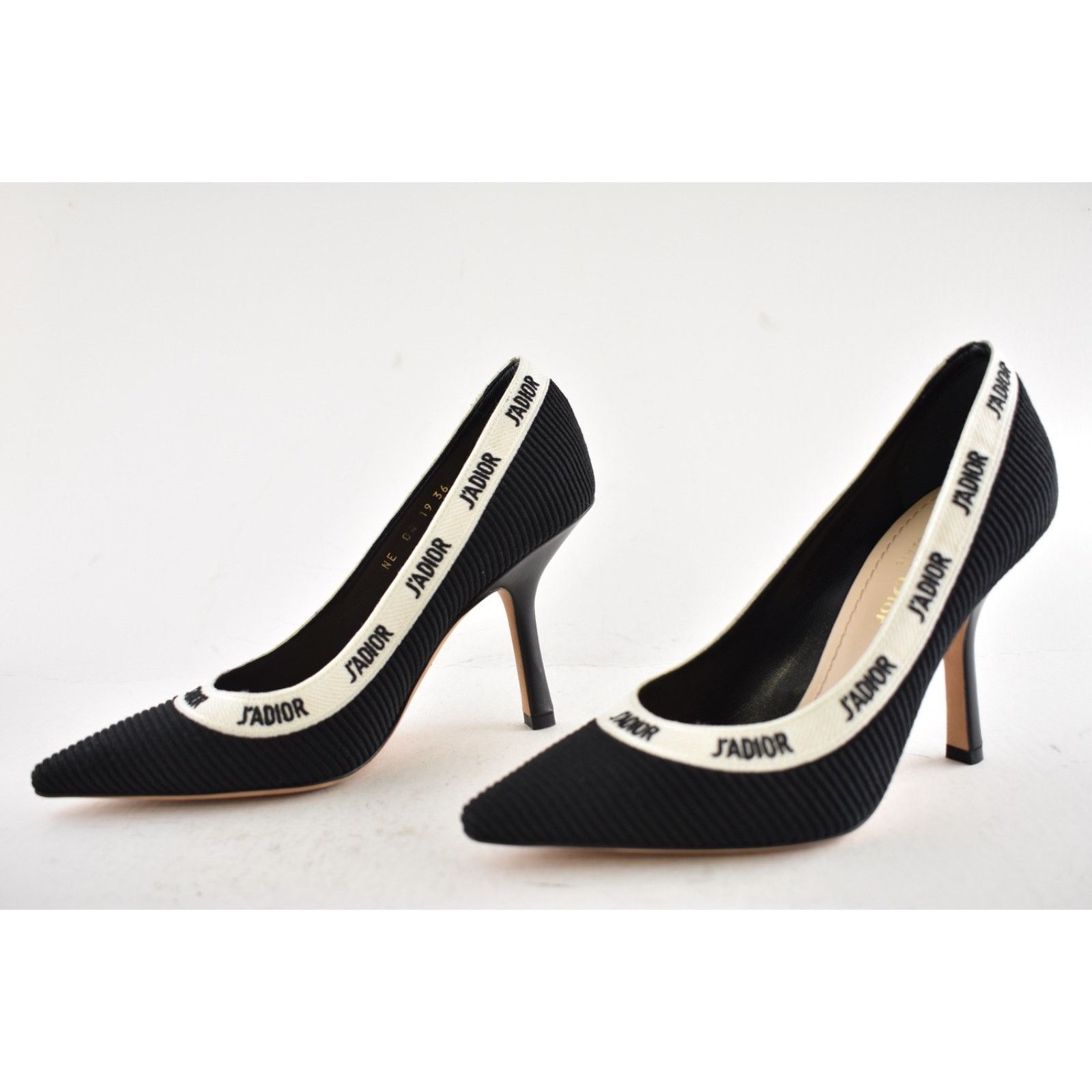 Dior Dior J'adior Jadior Black White Ribbon Logo Embroidered Size US 10.5 / IT 40.5 - 14 Thumbnail