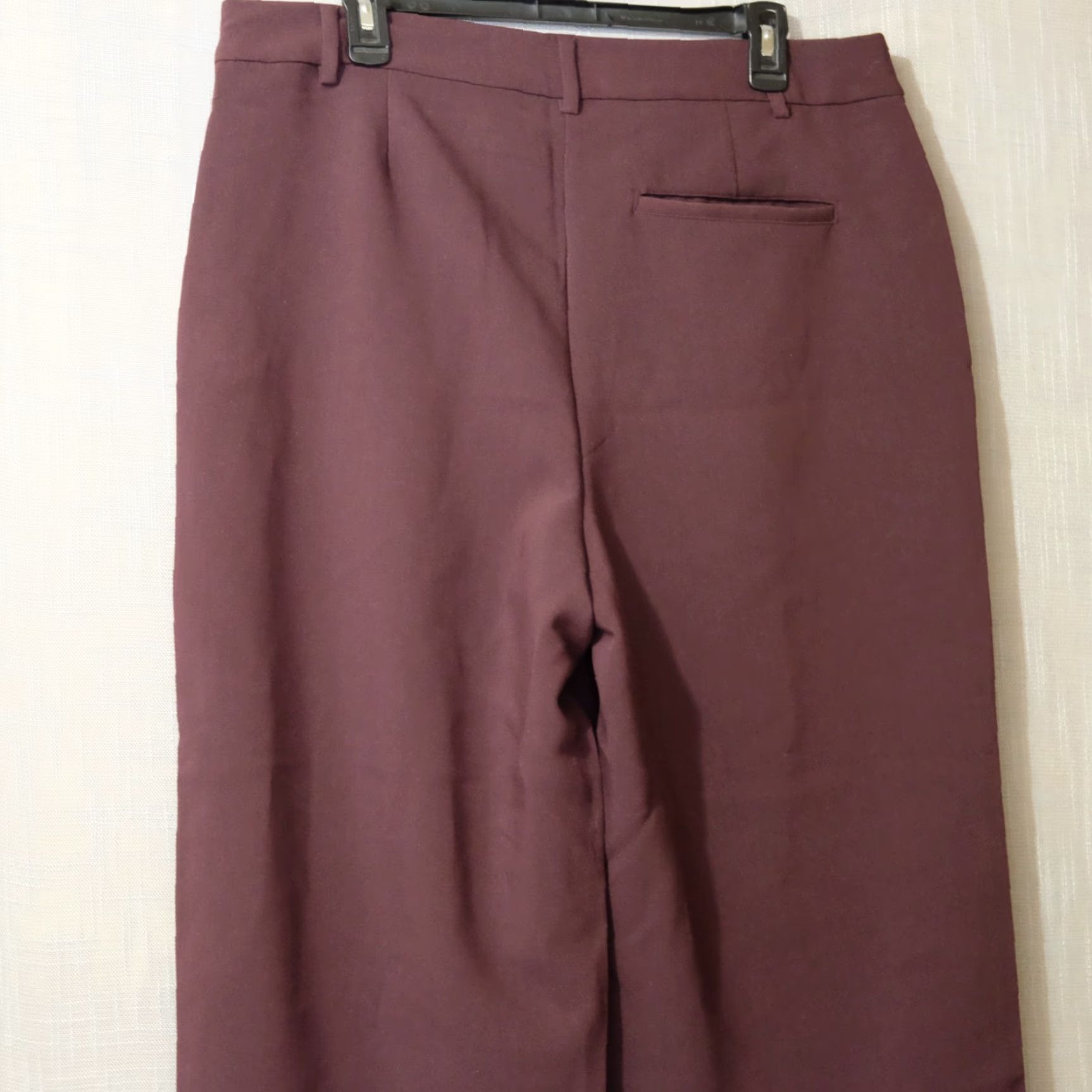 Old Navy VINTAGE Old Navy High-Rise Taylor Wide-Leg Trouser Pants Wine Womens 14 #H90-41 Size 36" / US 14 / IT 50 - 7 Thumbnail