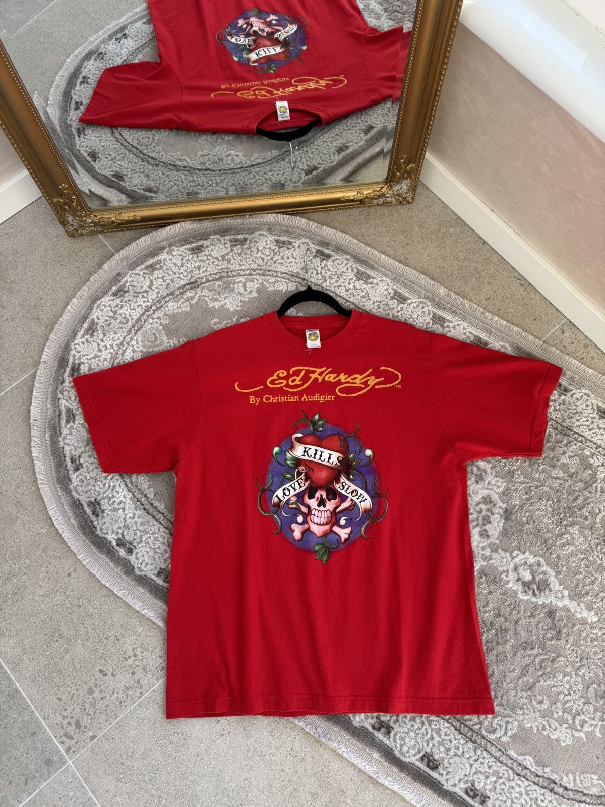 Ed Hardy Vintage Ed Hardy T-Shirt Big Logo Y2K Christian Audigier Size US L / EU 52-54 / 3 - 7 Thumbnail