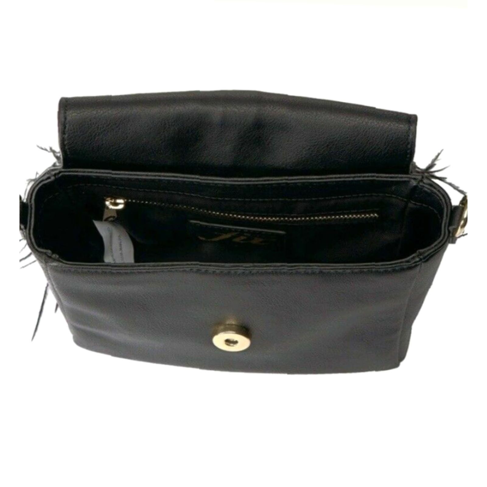 Vintage The Fix Courtney O Ring Feather Cross-Body Bag Chain strap Black Cocktail NWT9 Size ONE SIZE - 2 Thumbnail