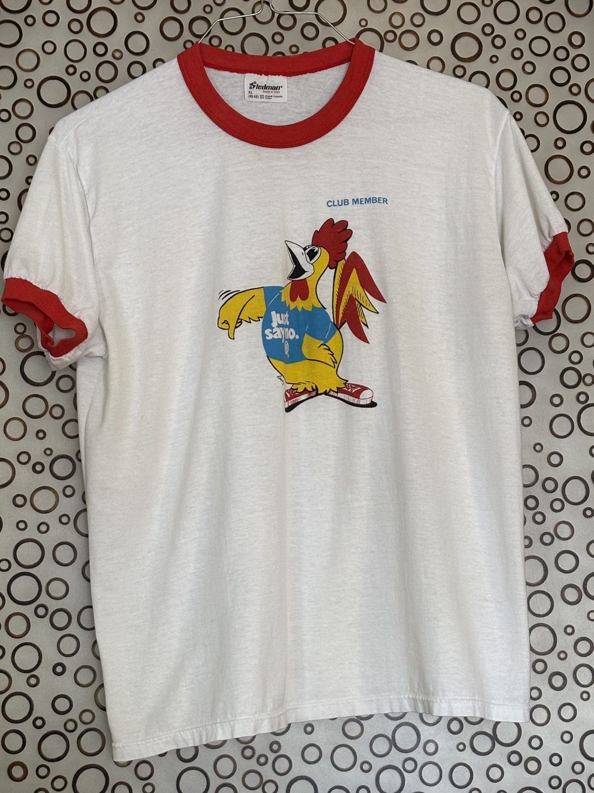 Vintage Vintage 80s Just Say No Club Member Ringer Tee Size US L / EU 52-54 / 3 - 1 Thumbnail