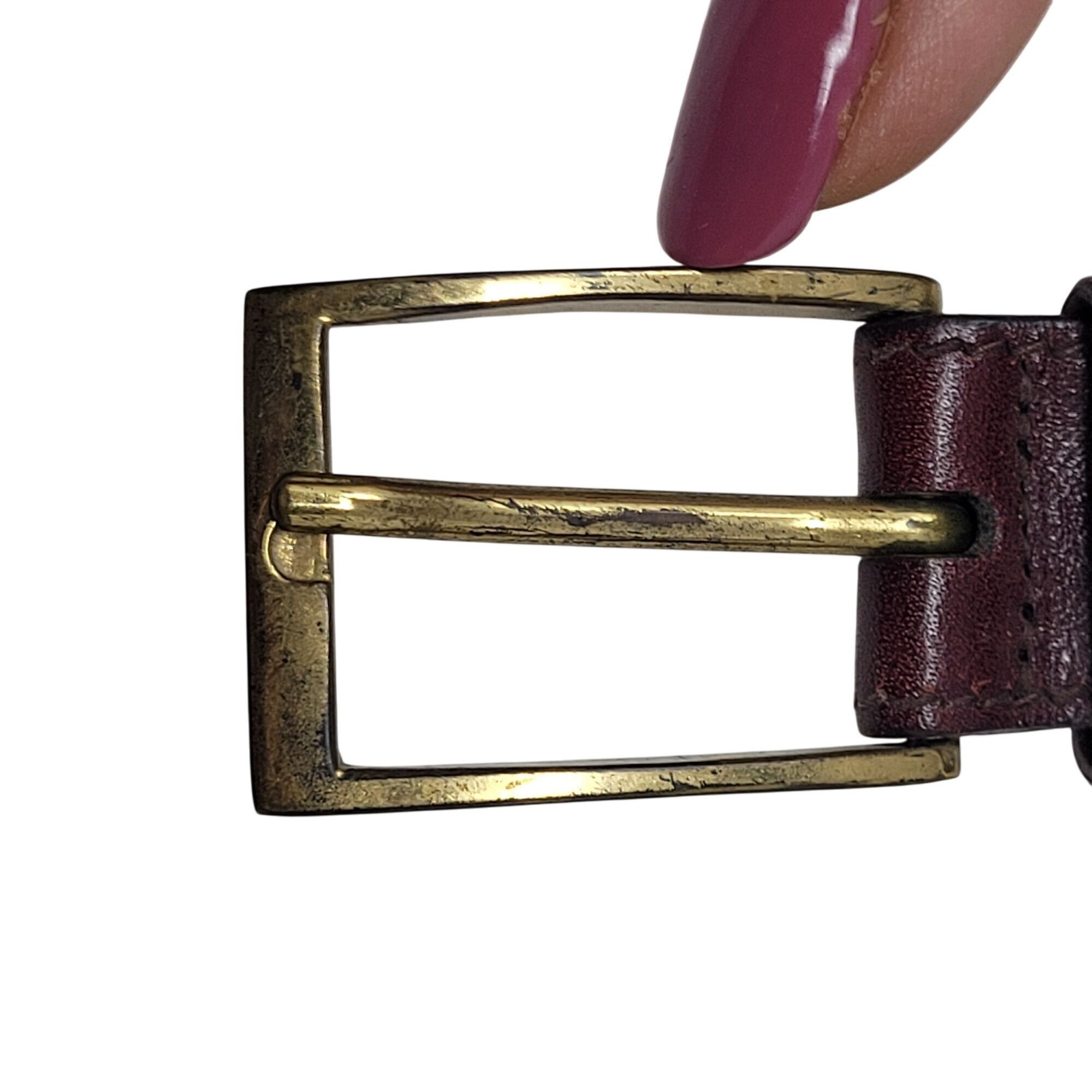 Trafalgar Trafalgar Cortina Burgundy Leather Belt Sz 40" Oxblood Gold Size 40 - 5 Thumbnail