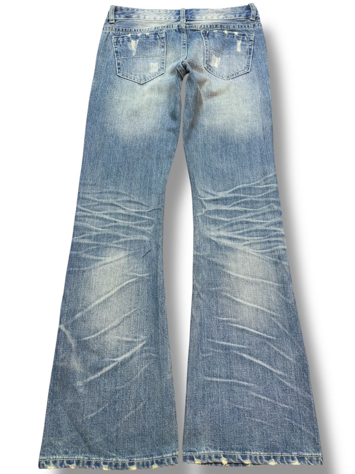 Hysteric Glamour Vintage ANAP Flare Bootcut Whiskers Wrinkles Denim Size US 30 / EU 46 - 6 Thumbnail