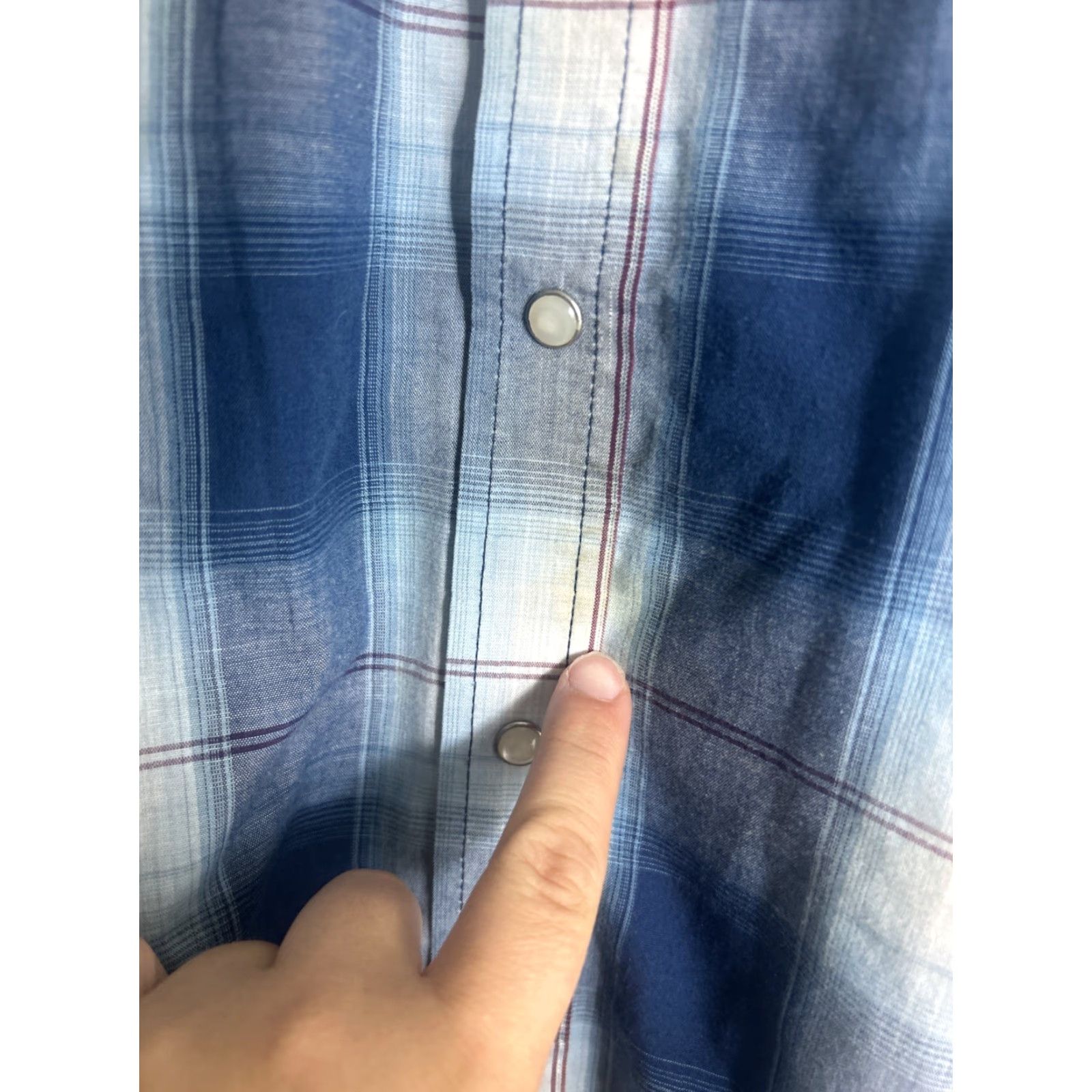 Vintage Ely Cattlemen Mens XL Short Sleeve Pearl Snap Shirt Blue Plaid Cotton Size US XL / EU 56 / 4 - 5 Thumbnail