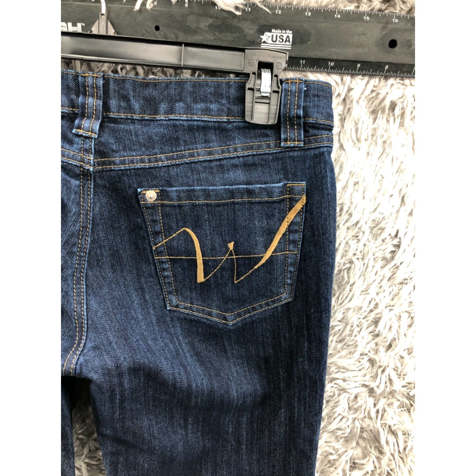 Vintage Wet Seal Jeans Short Juniors Womens Blue Dark Wash Size 11 Denim 5-Pocket Regular Rise Low 26in Inseam Belt Loops Zipper Button Size 32" / US 10 / IT 46 - 6 Thumbnail