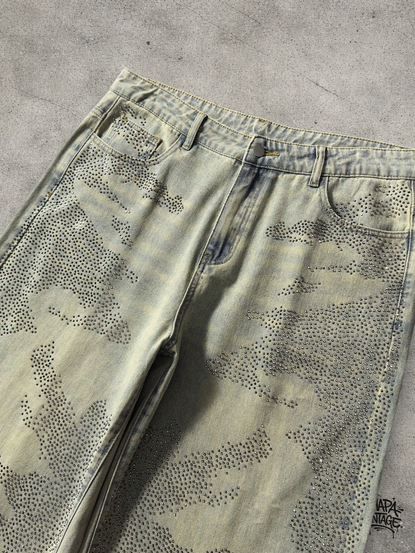 Vintage Diamond decor jeans Size US 32 / EU 48 - 3 Thumbnail