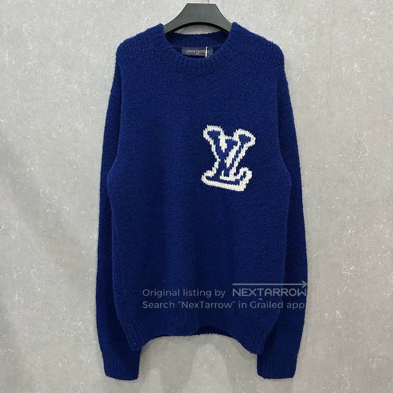 Louis Vuitton Louis Vuitton Blue monogrammed Logo Teddy Sweater Size US M / EU 48-50 / 2 - 1 Thumbnail